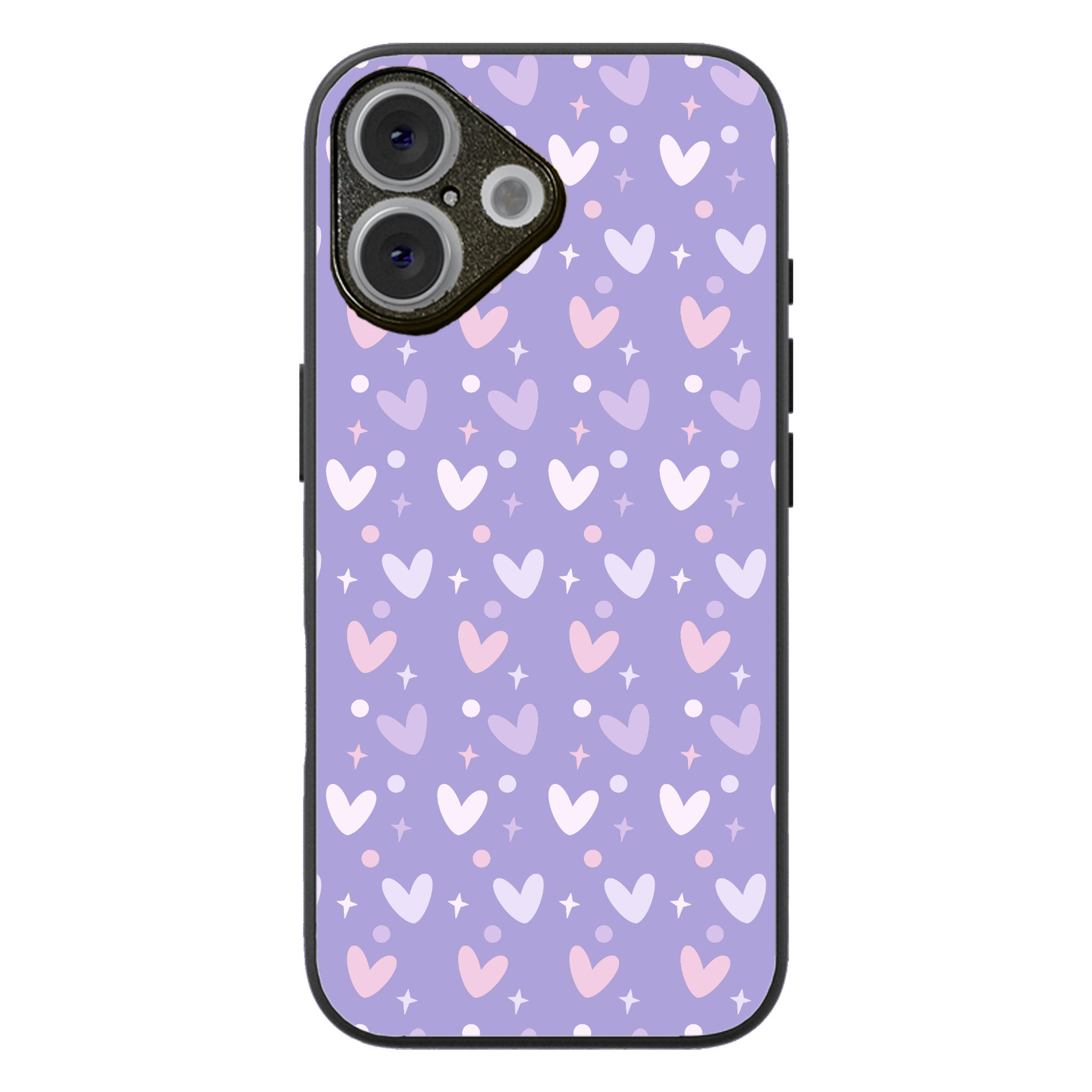 Lilac Heart Confetti Glossy Phone Case | Winky Cats