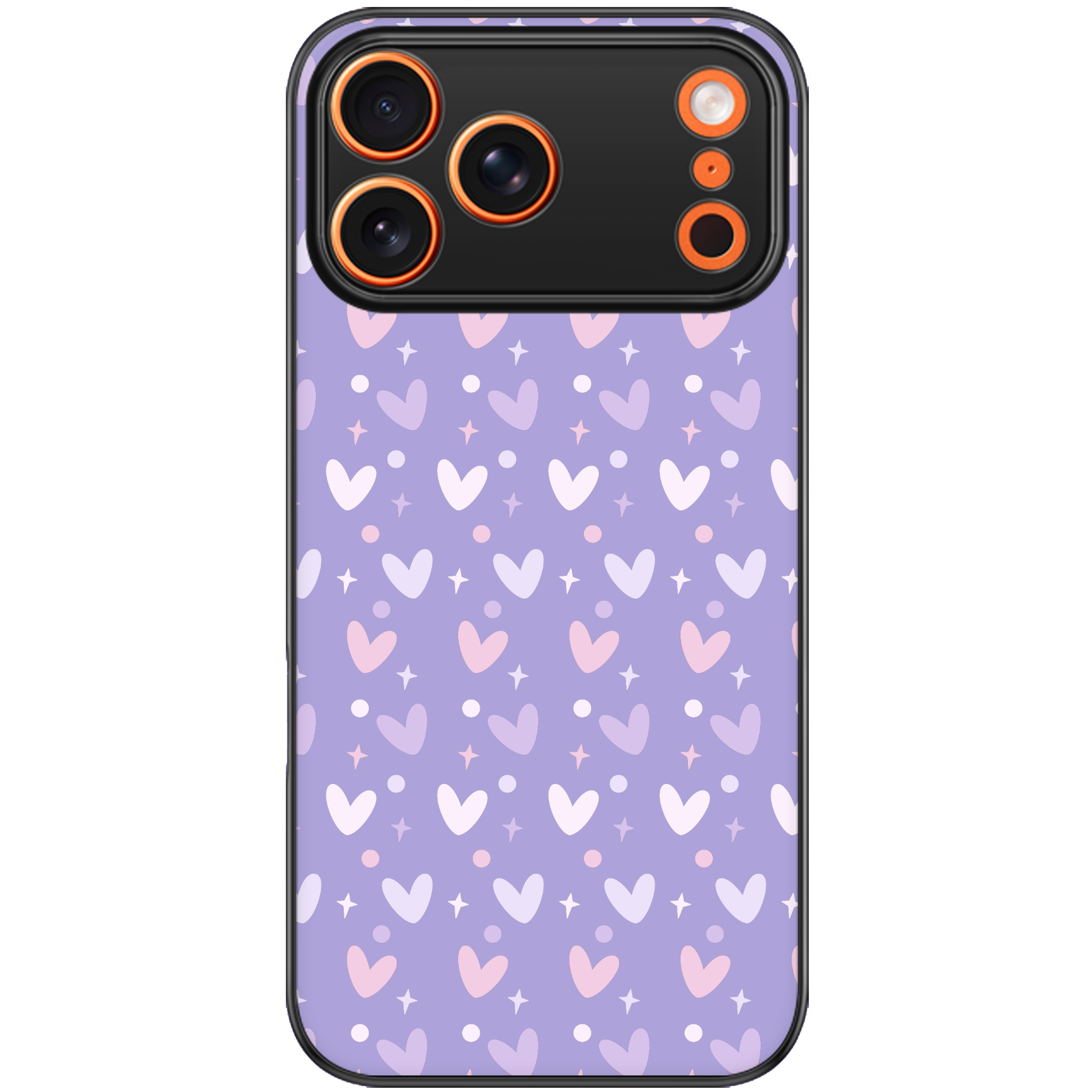 Lilac Heart Confetti Glossy Phone Case | Winky Cats