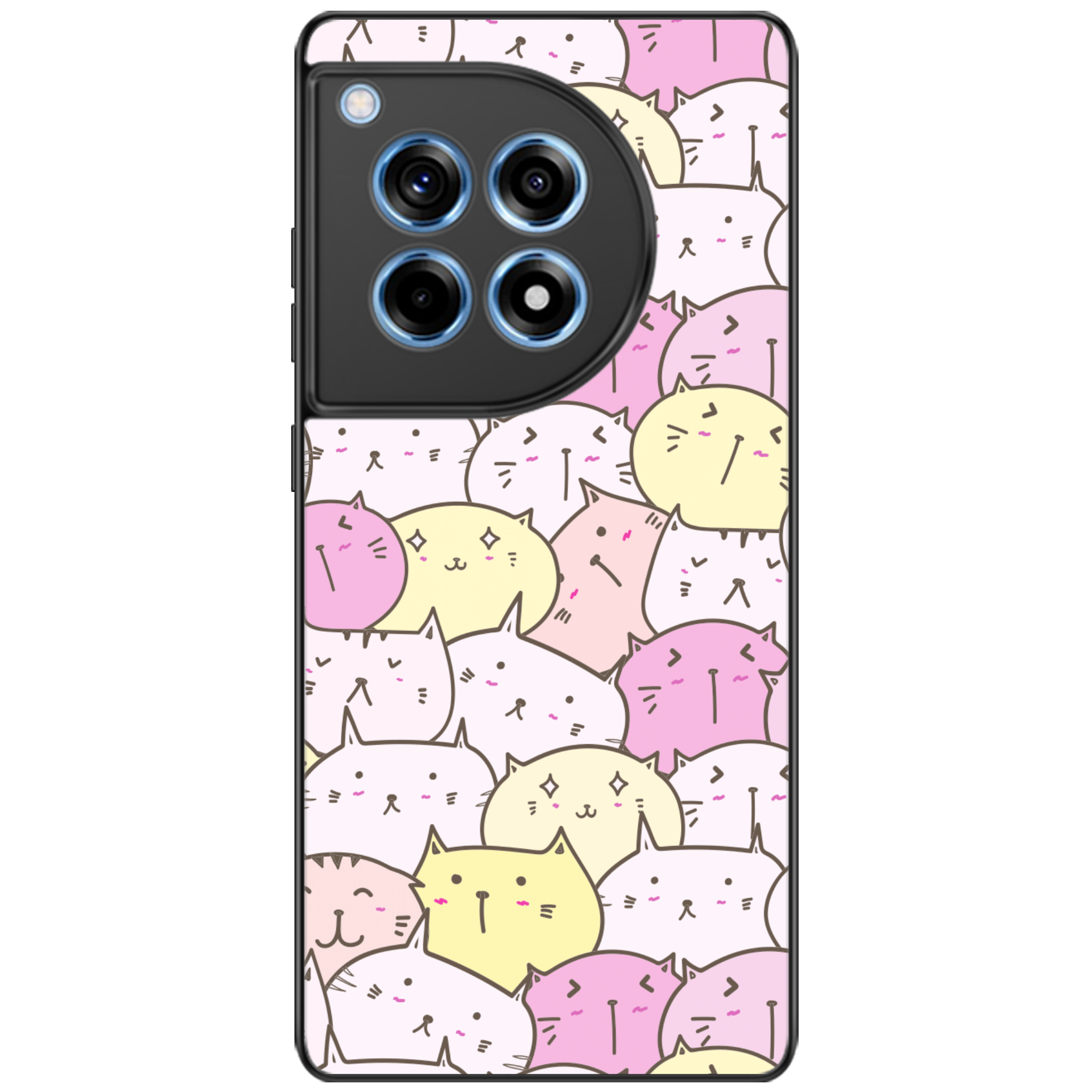 Pastel Cat Pile Glossy Phone Case | Winky Cats
