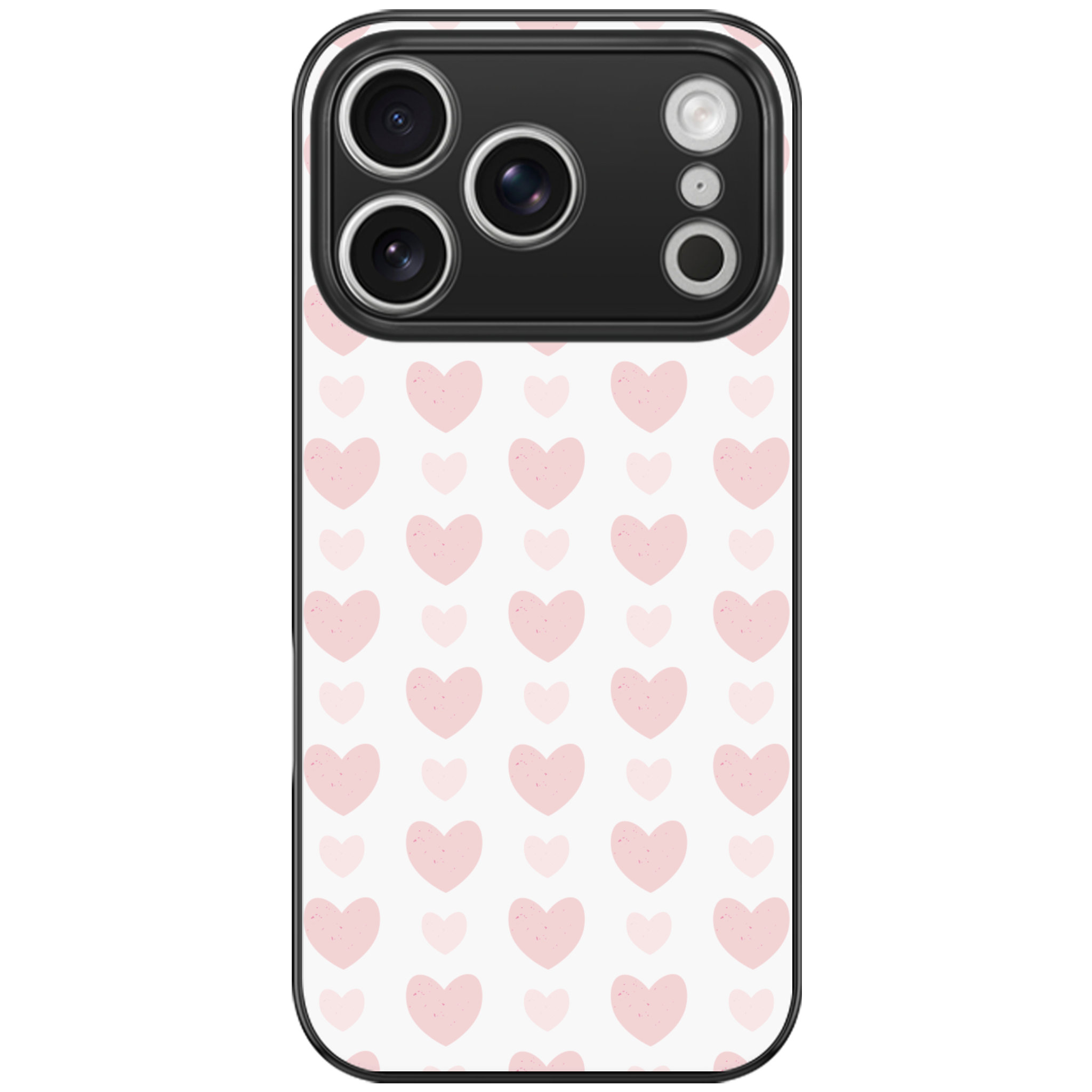 Blush Heart Grid Glossy Phone Case | Winky Cats
