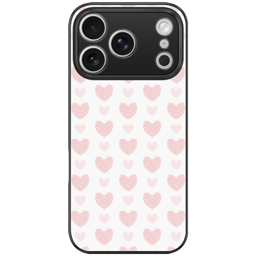 Blush Heart Grid Aesthetic Phone Case
