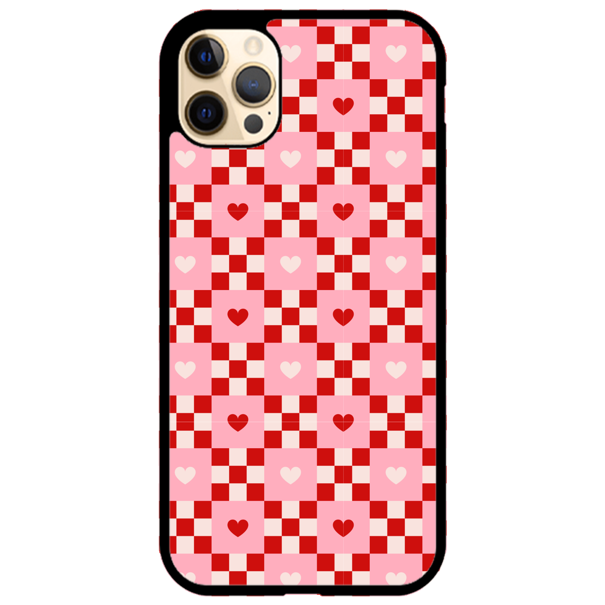 Cherry Hearts Gingham Phone Case | Winky Cats
