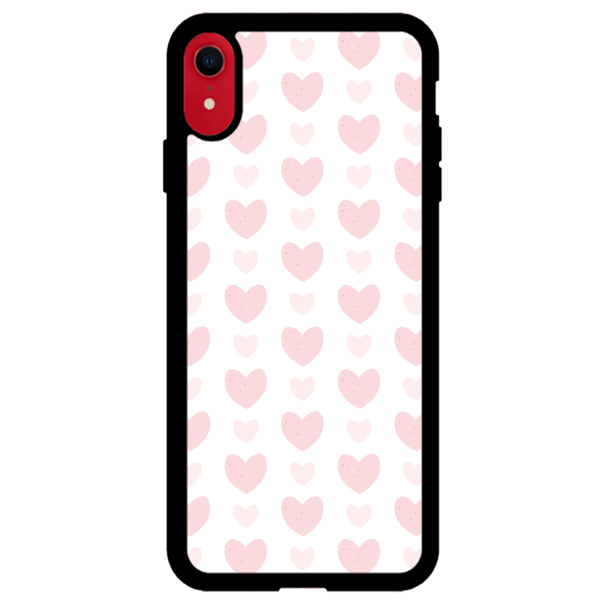 Blush Heart Grid Glossy Phone Case | Winky Cats