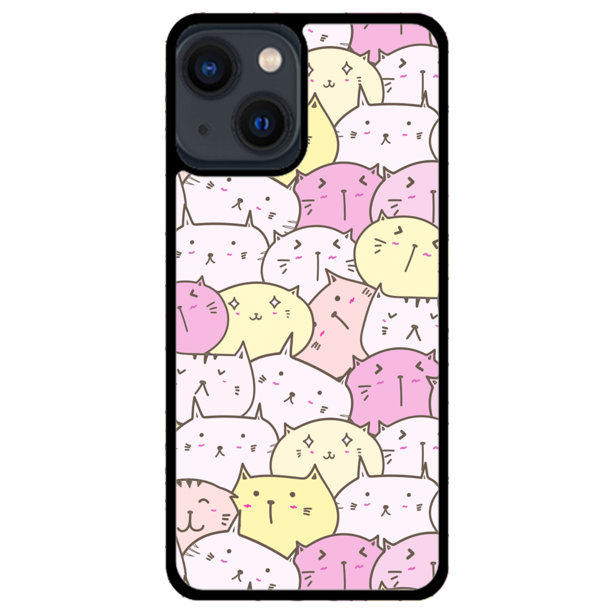 Pastel Cat Pile Glossy Phone Case | Winky Cats