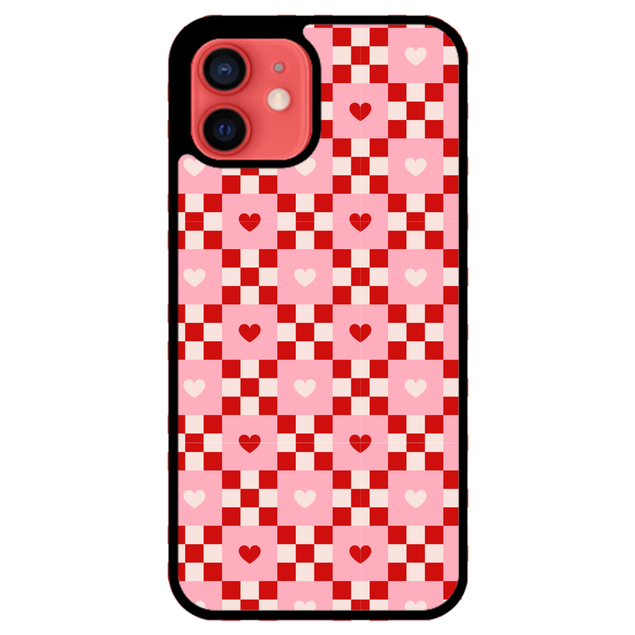 Cherry Hearts Gingham Phone Case | Winky Cats