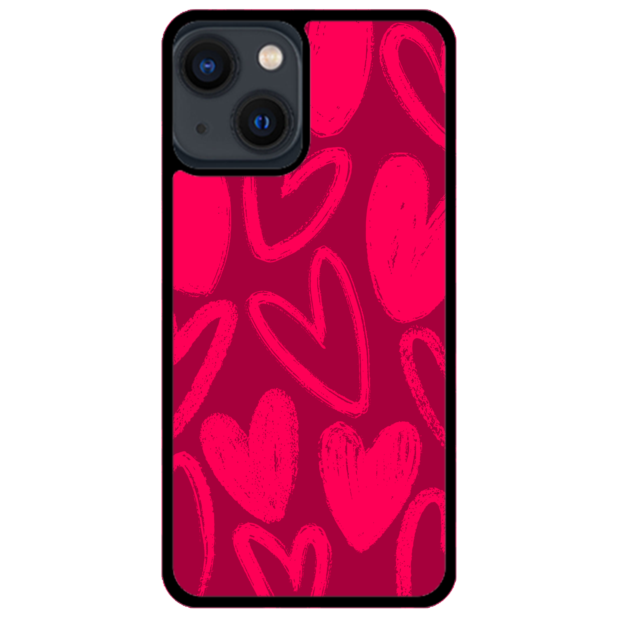Berry Painted Hearts Glossy Phone Case | Winky Cats