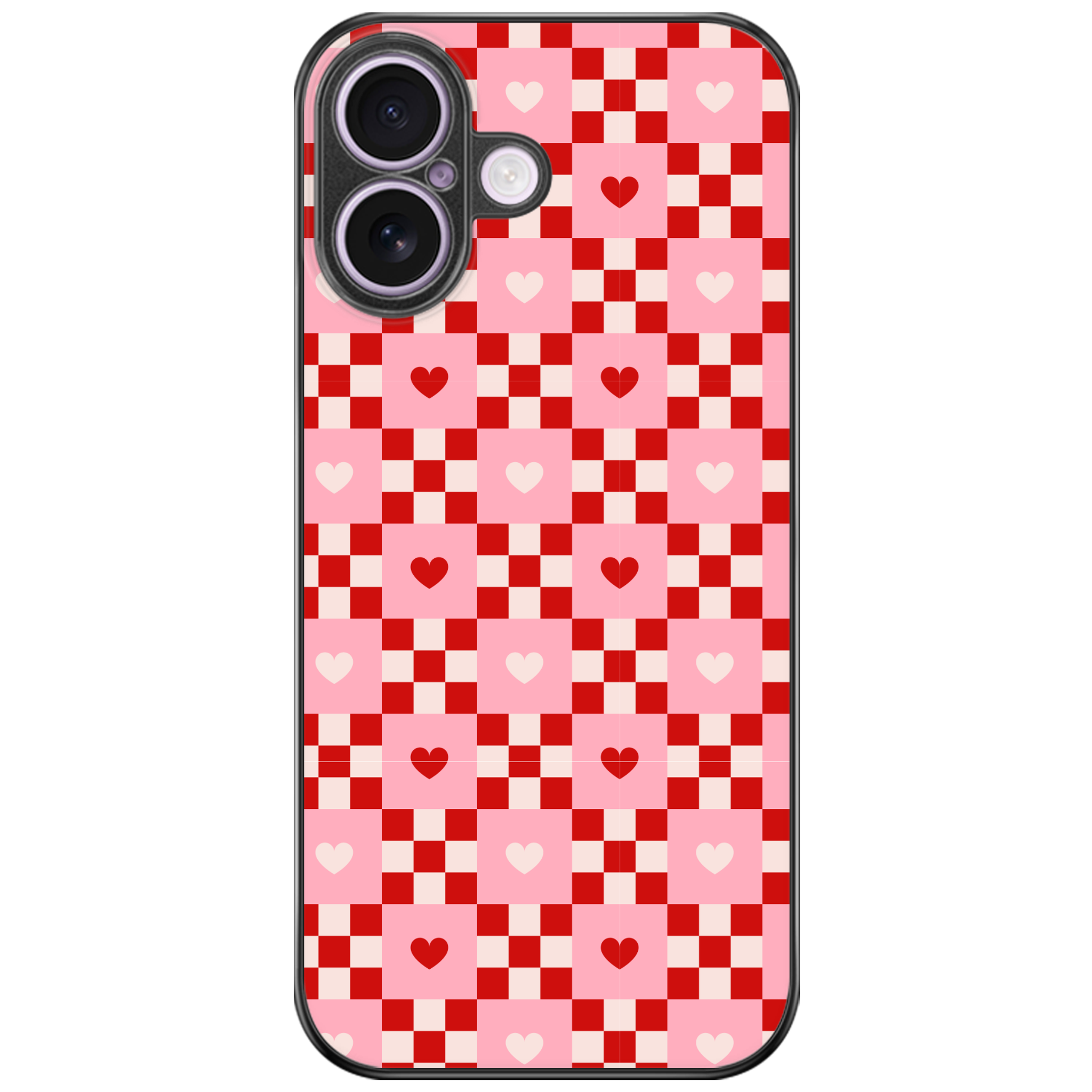 Cherry Hearts Gingham Phone Case | Winky Cats