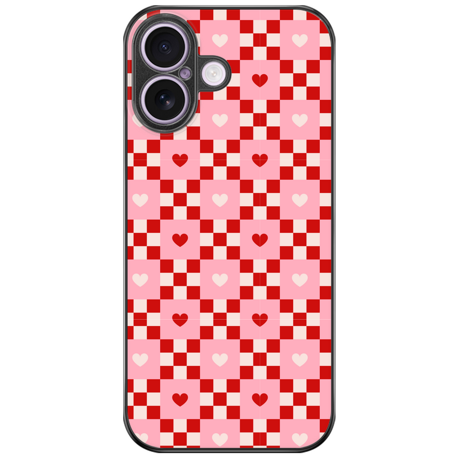 Cherry Hearts Gingham Phone Case