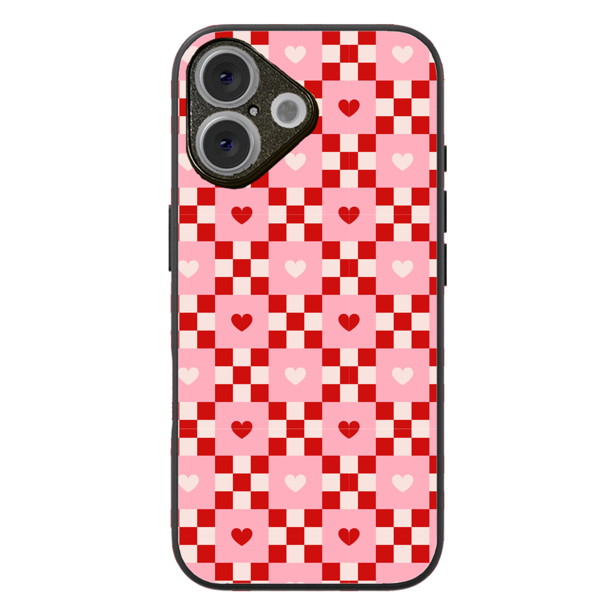 Cherry Hearts Gingham Phone Case | Winky Cats