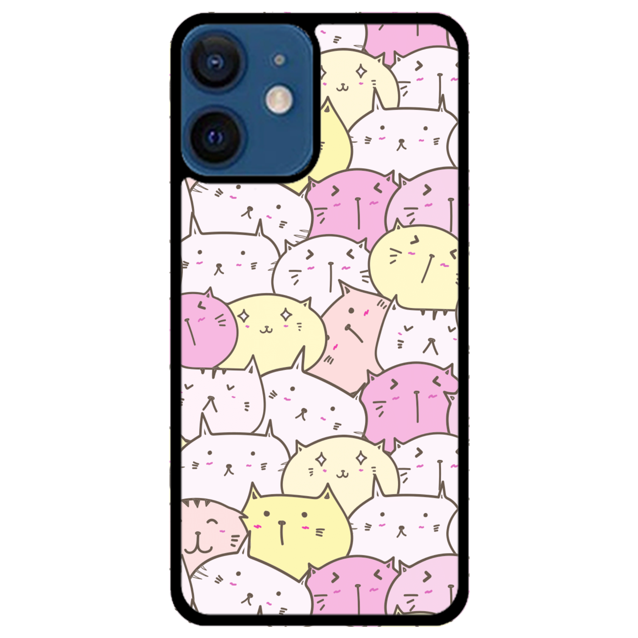 Pastel Cat Pile Glossy Phone Case | Winky Cats