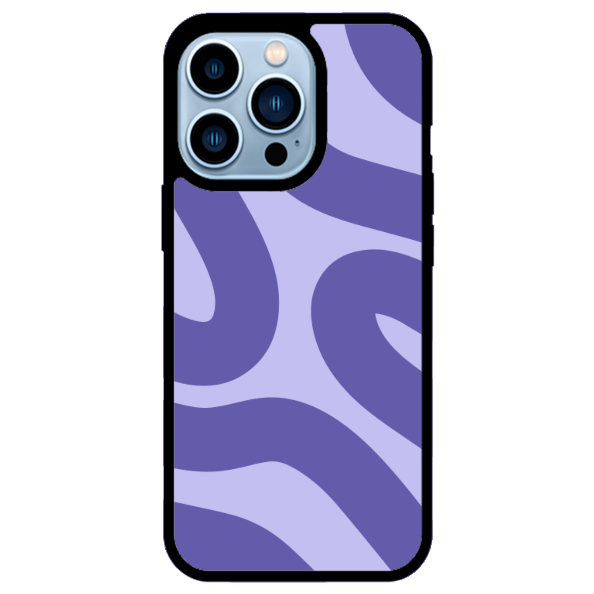 Purple Abstract Swirls Glossy Phone Case | Winky Cats