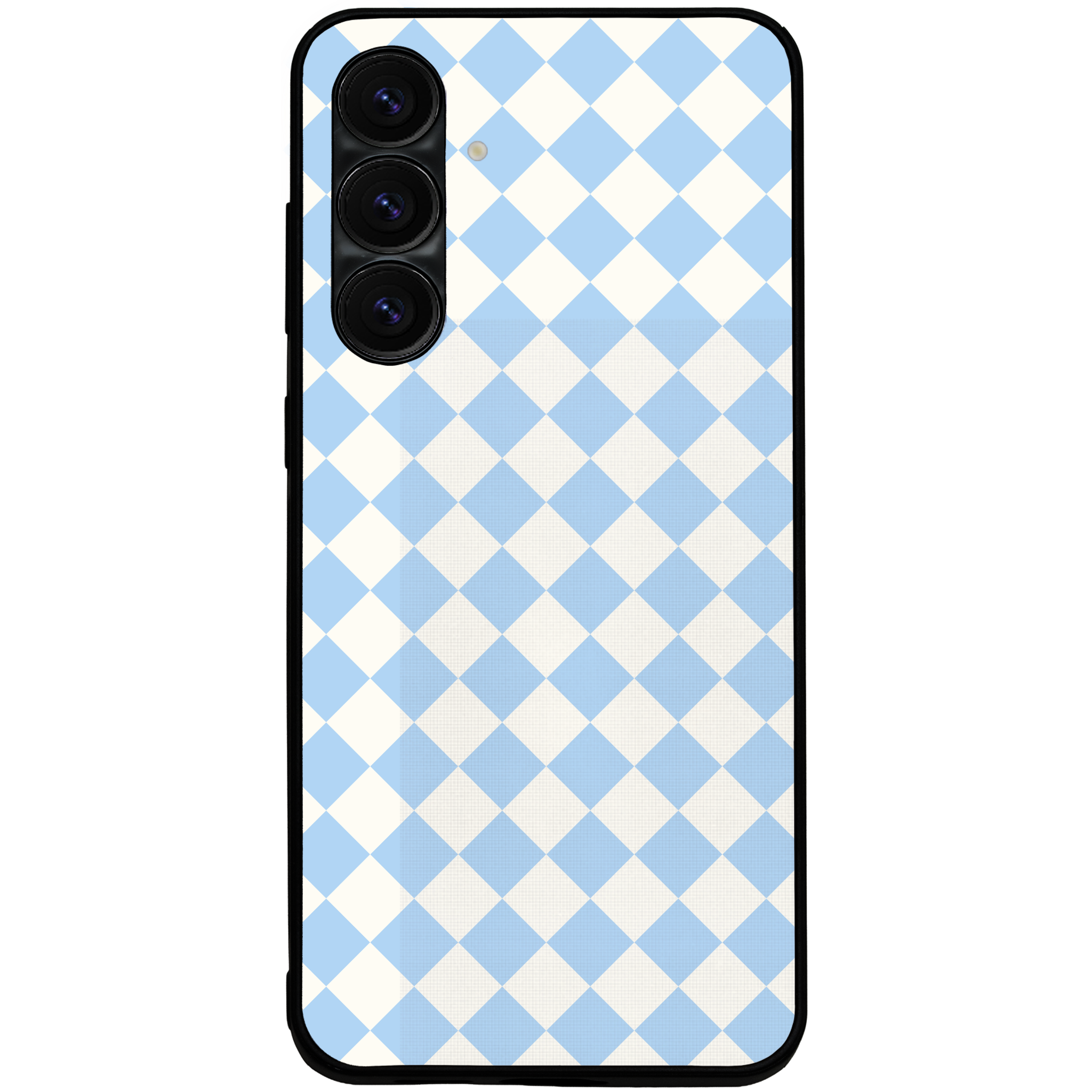 Blue and White Checkers Glossy Phone Case | Winky Cats