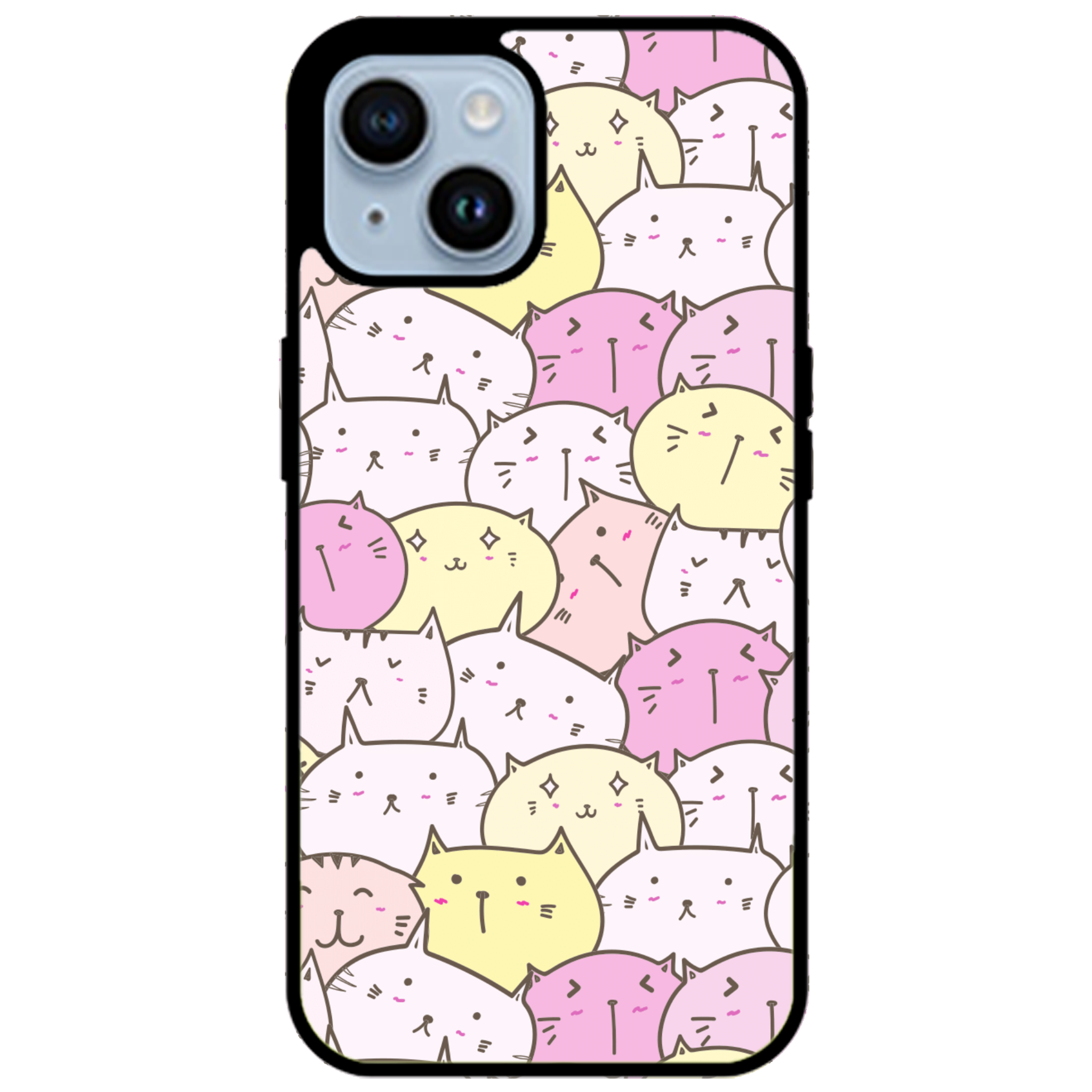 Pastel Cat Pile Glossy Phone Case | Winky Cats
