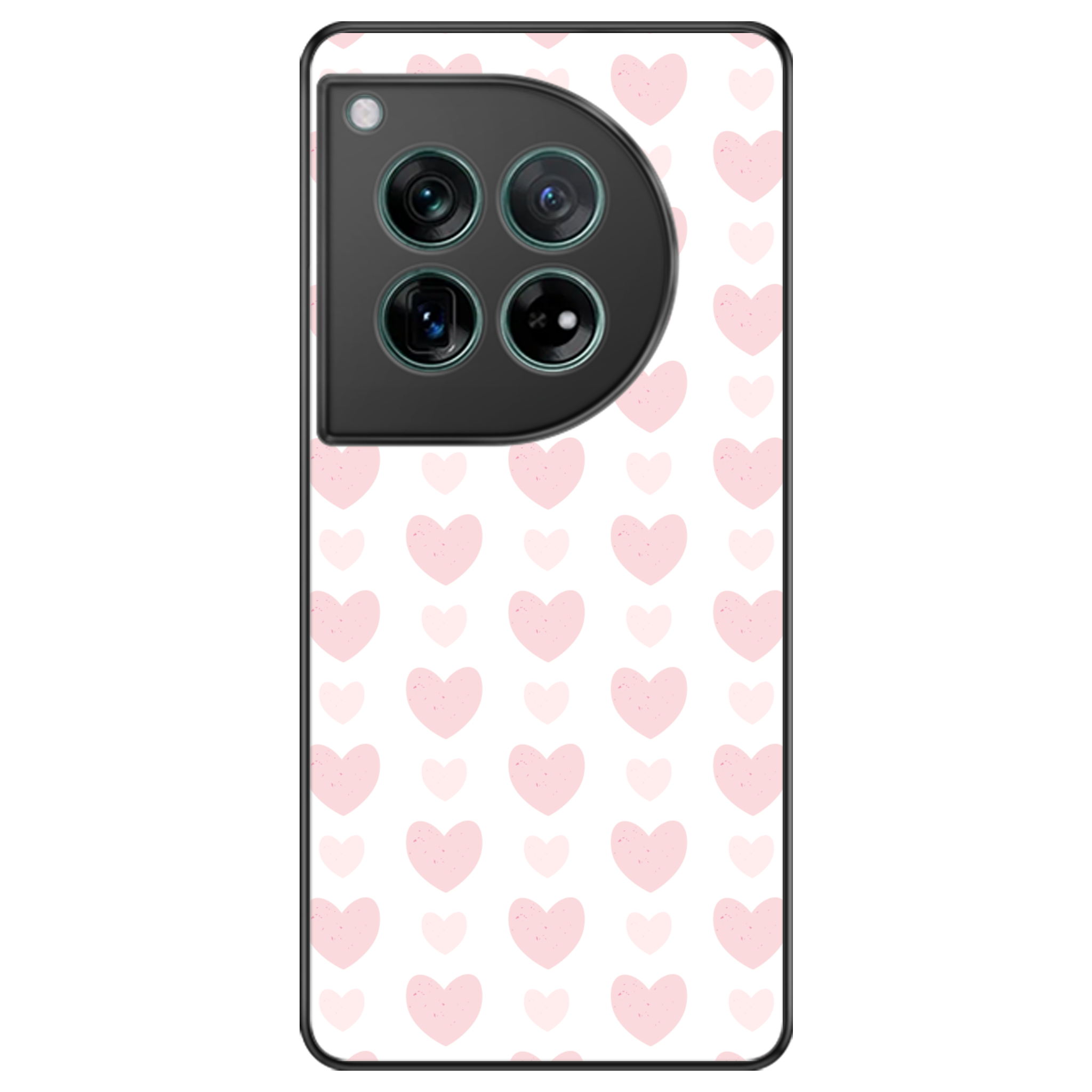 Blush Heart Grid Glossy Phone Case | Winky Cats