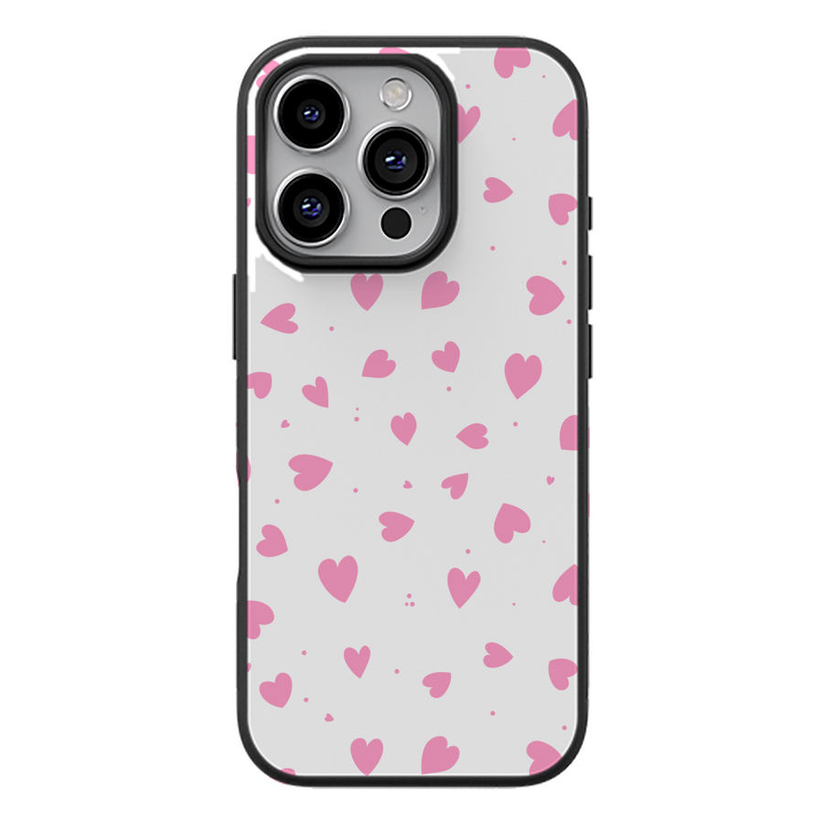 Pink Confetti Hearts Aesthetic Phone Case