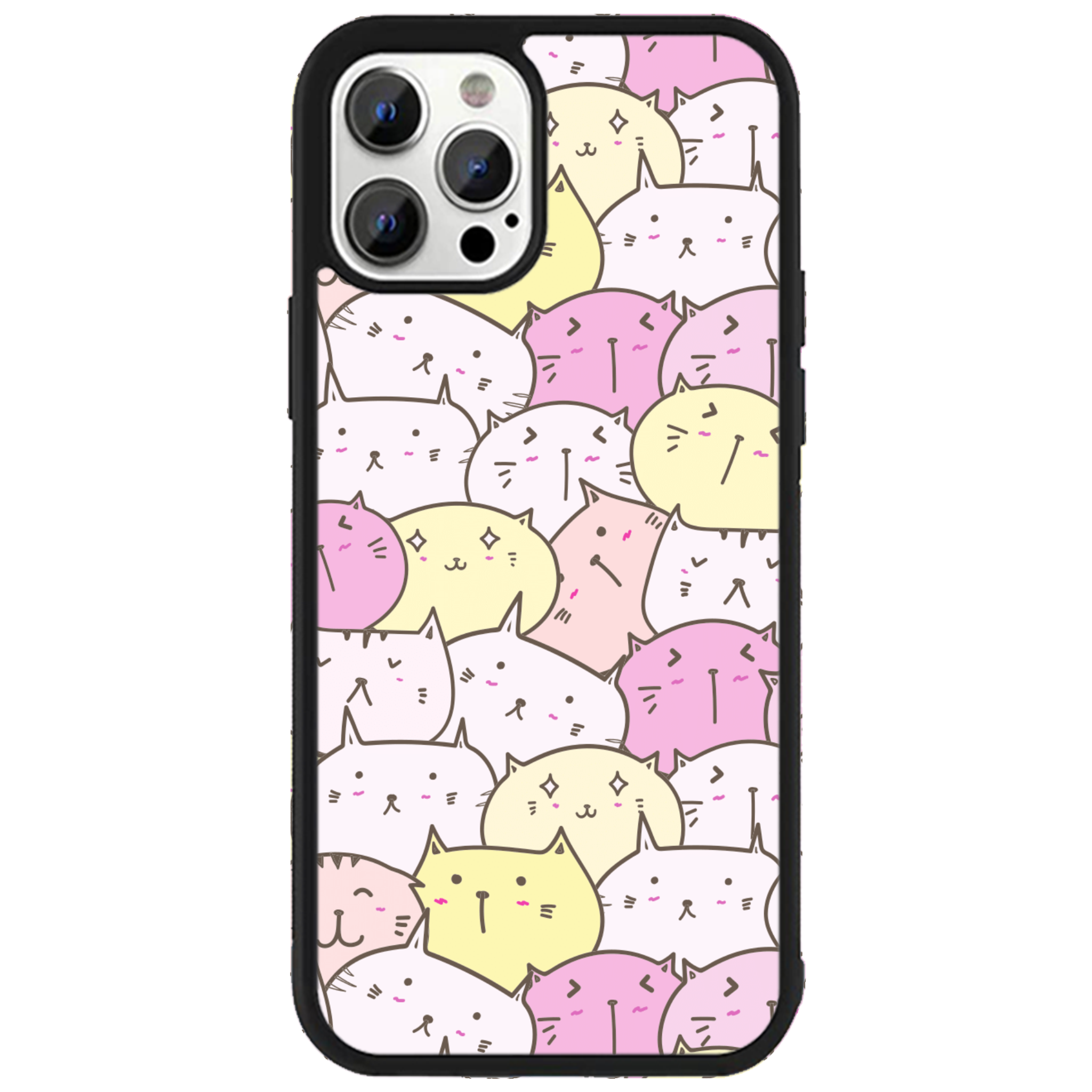 Pastel Cat Pile Glossy Phone Case | Winky Cats