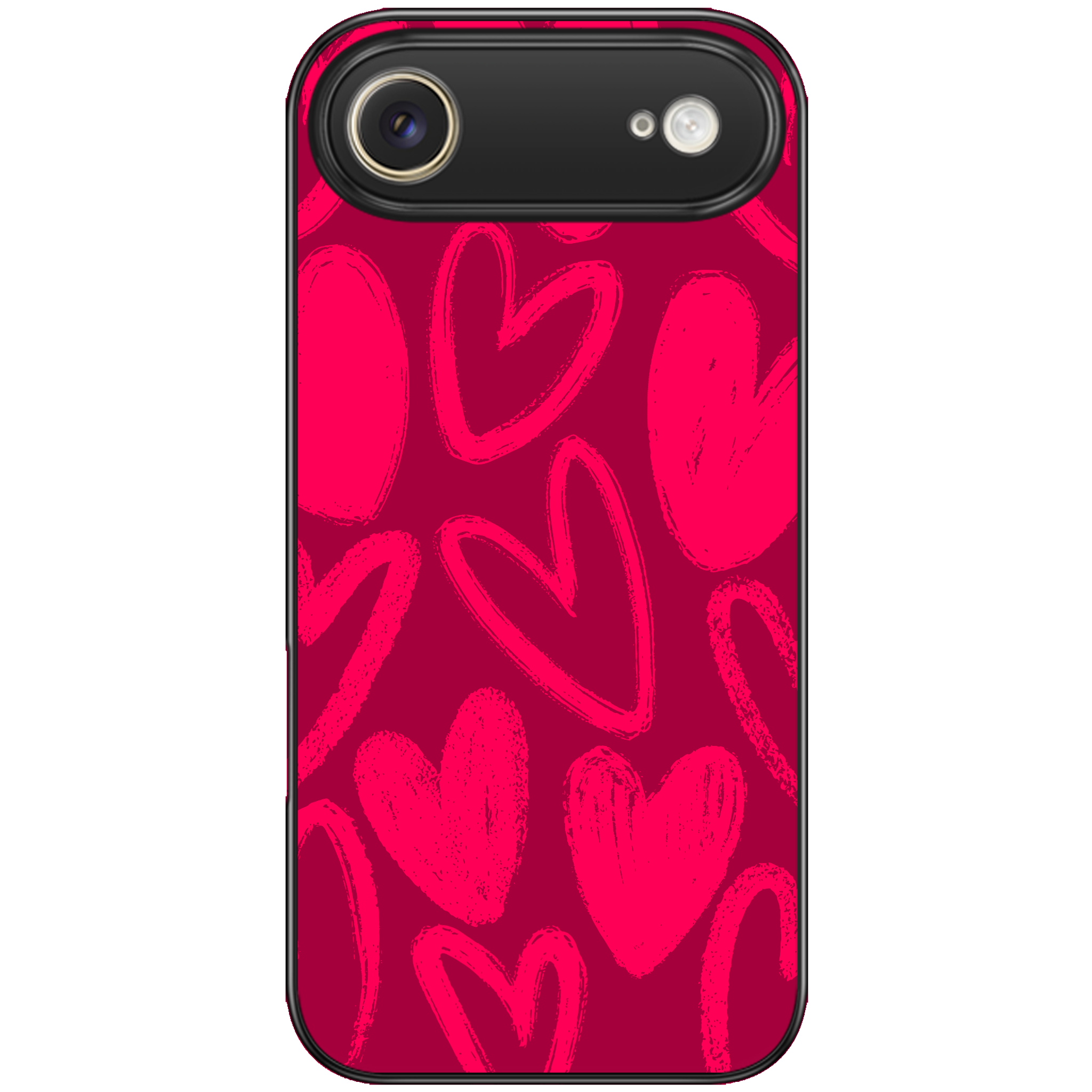 Berry Painted Hearts Glossy Phone Case | Winky Cats