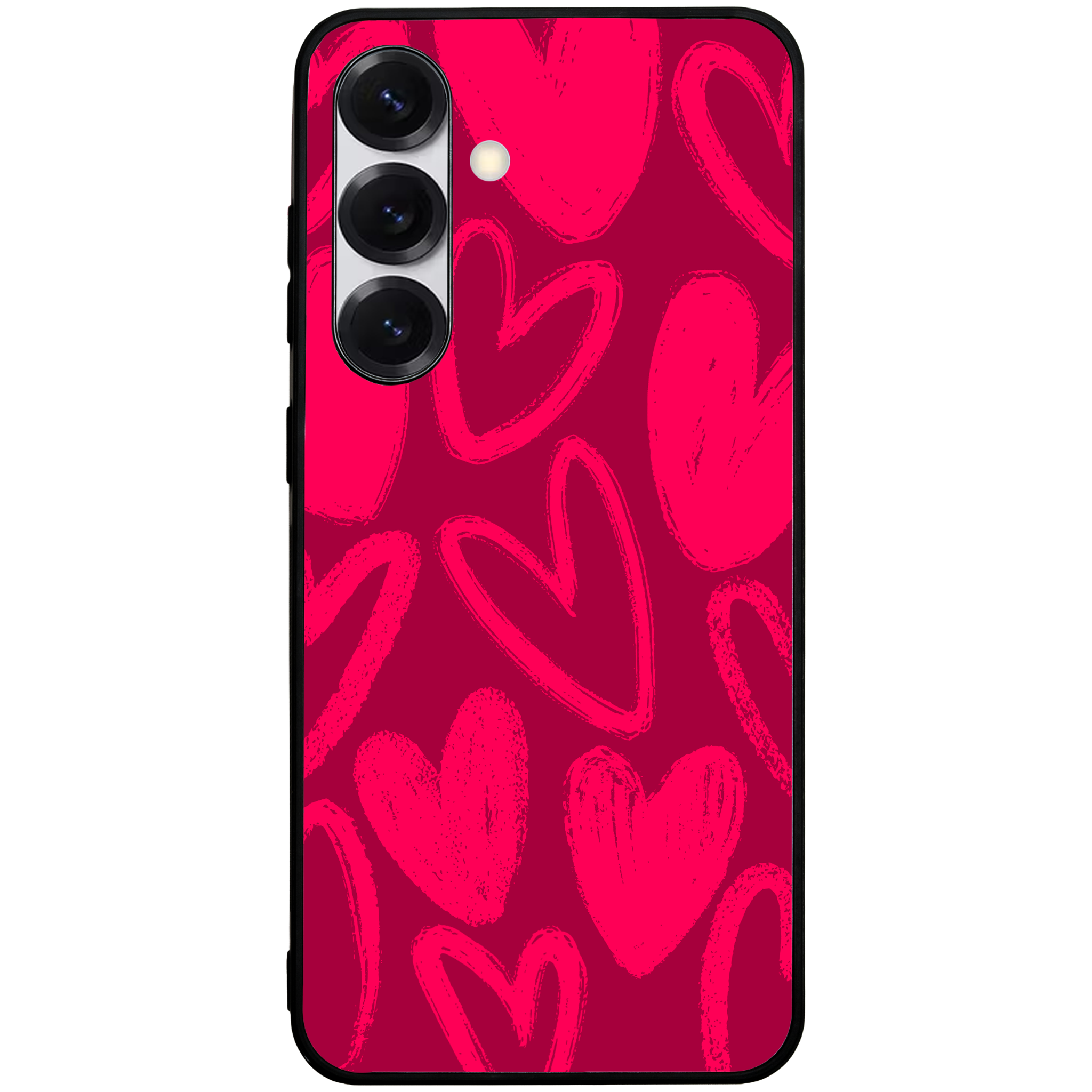 Berry Painted Hearts Glossy Phone Case | Winky Cats