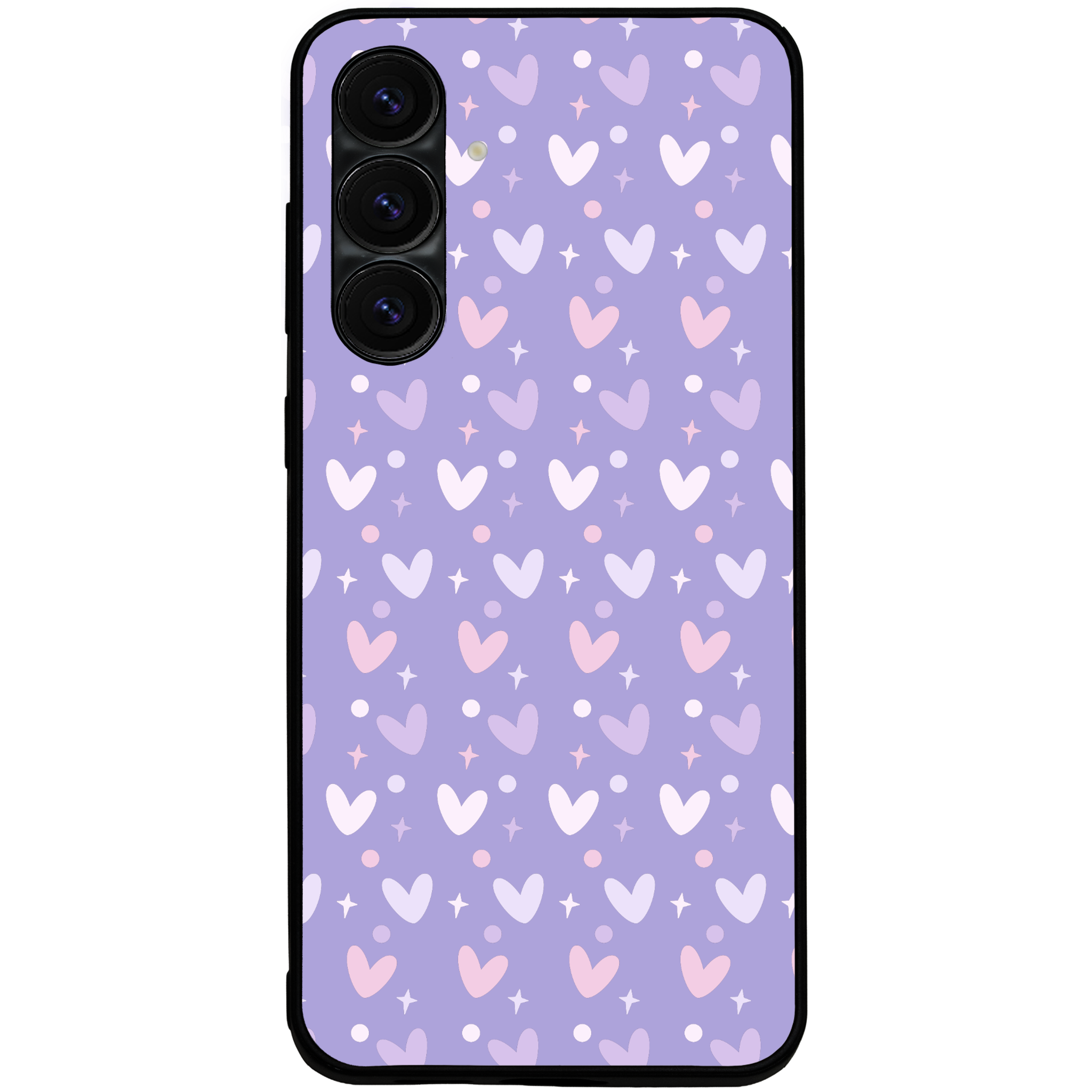 Lilac Heart Confetti Glossy Phone Case | Winky Cats