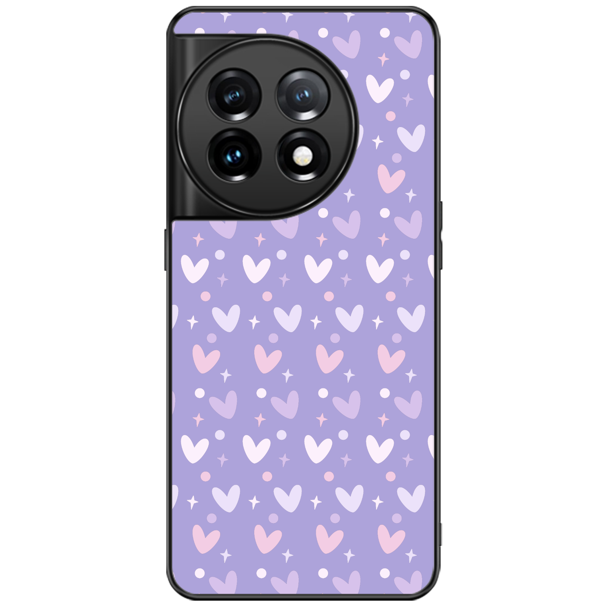 Lilac Heart Confetti Glossy Phone Case | Winky Cats