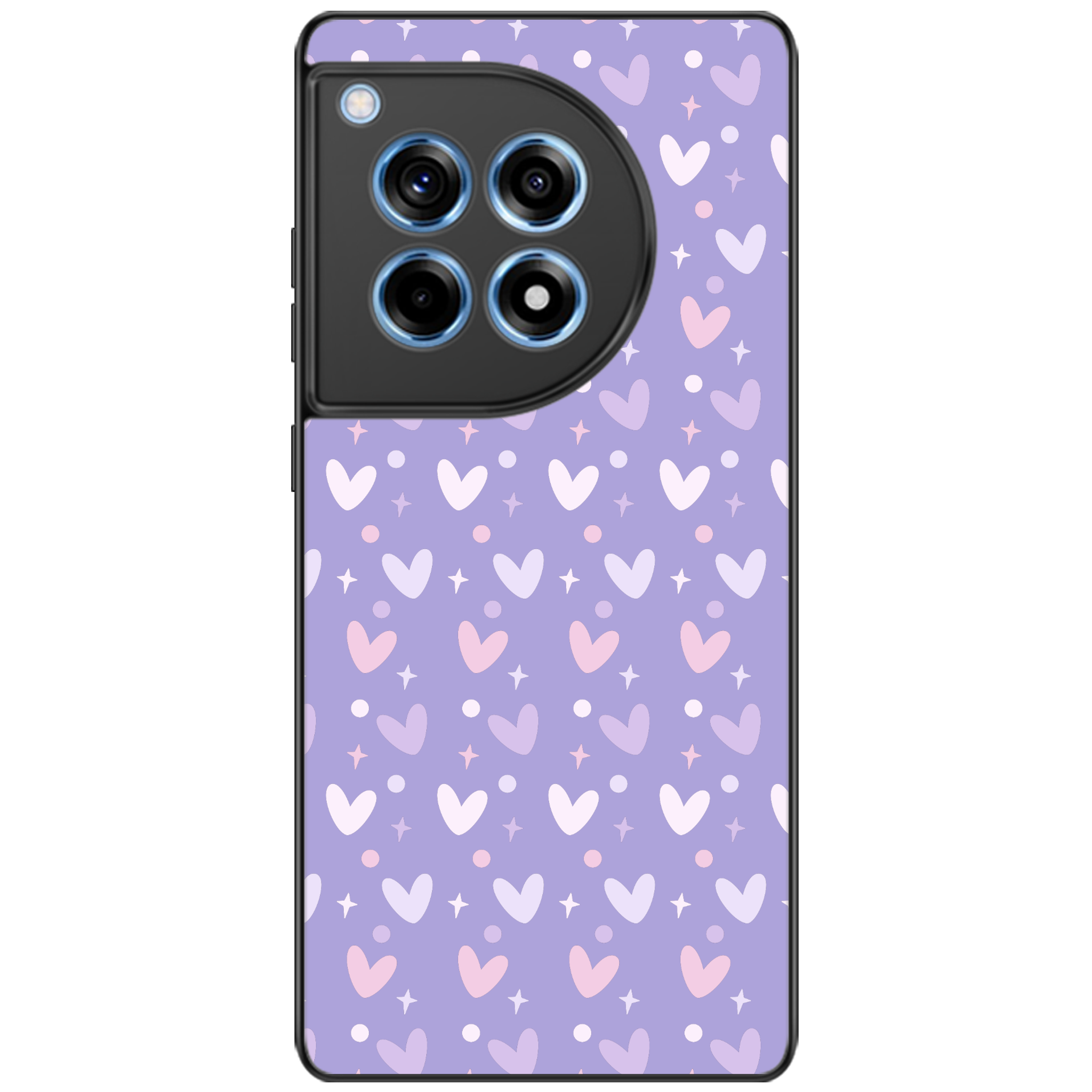 Lilac Heart Confetti Glossy Phone Case | Winky Cats