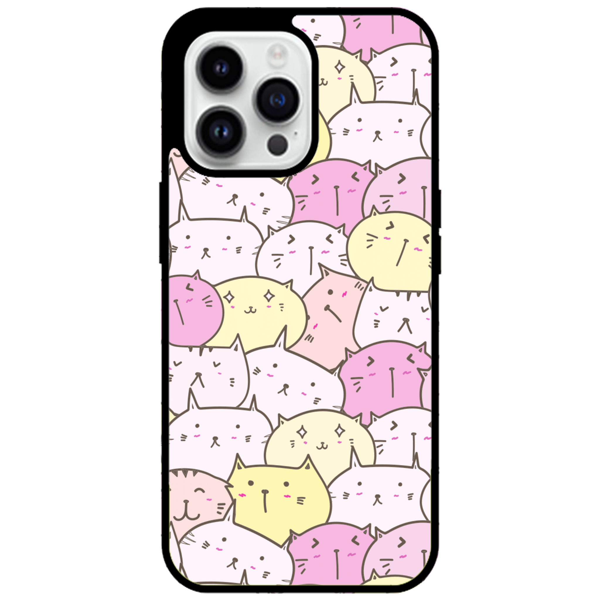Pastel Cat Pile Glossy Phone Case | Winky Cats
