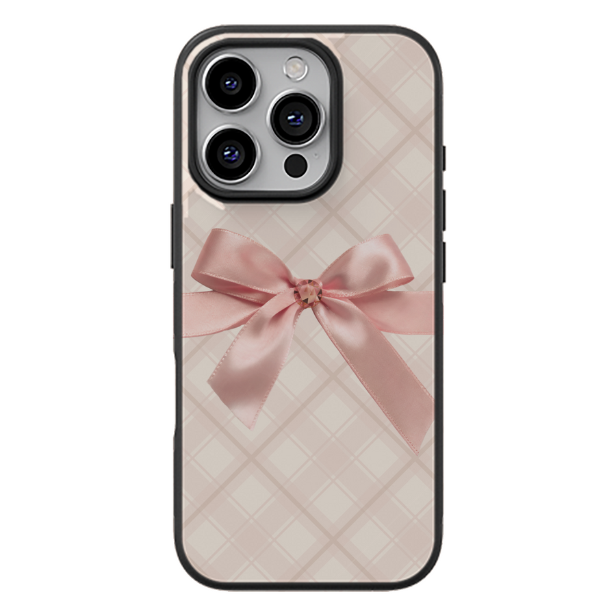 Satin Bow Plaid Phone Case