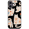 Folk Floral Cats Glossy Phone Case | Winky Cats