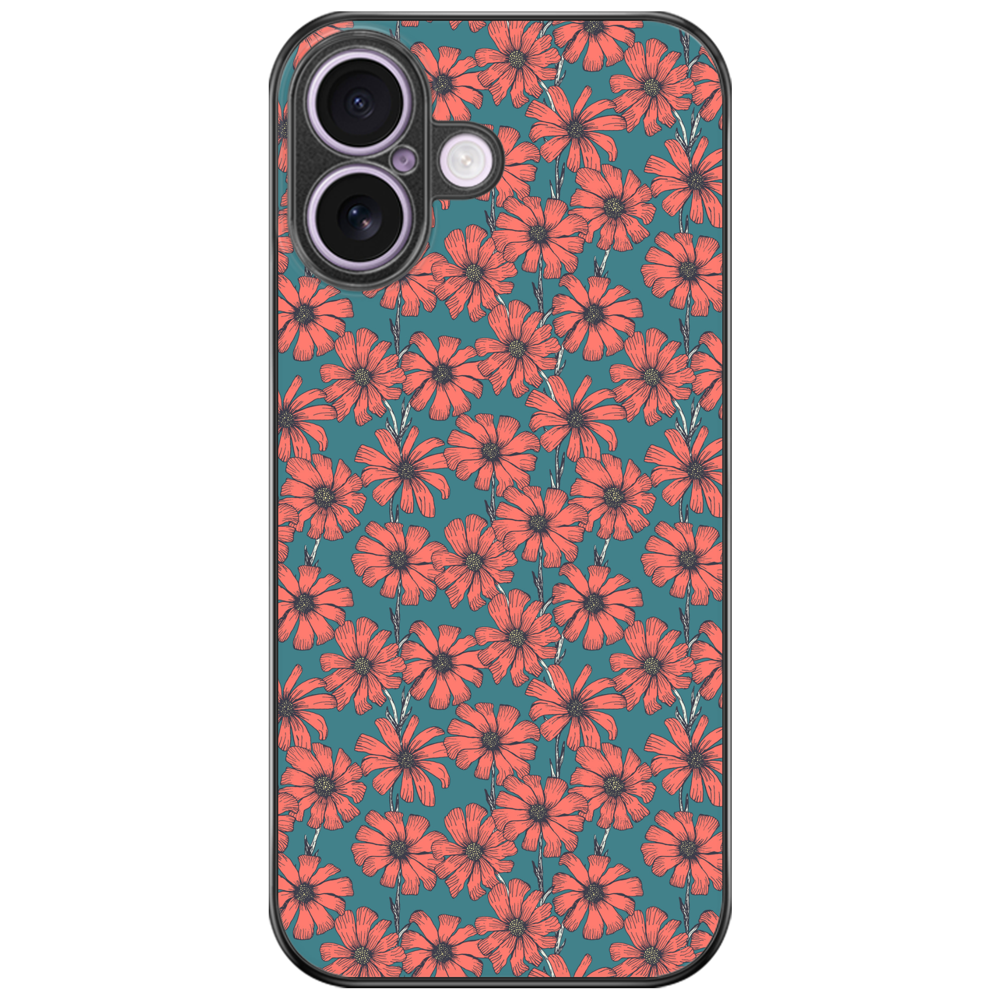 Coral Daisies Floral Phone Case | Winky Cats