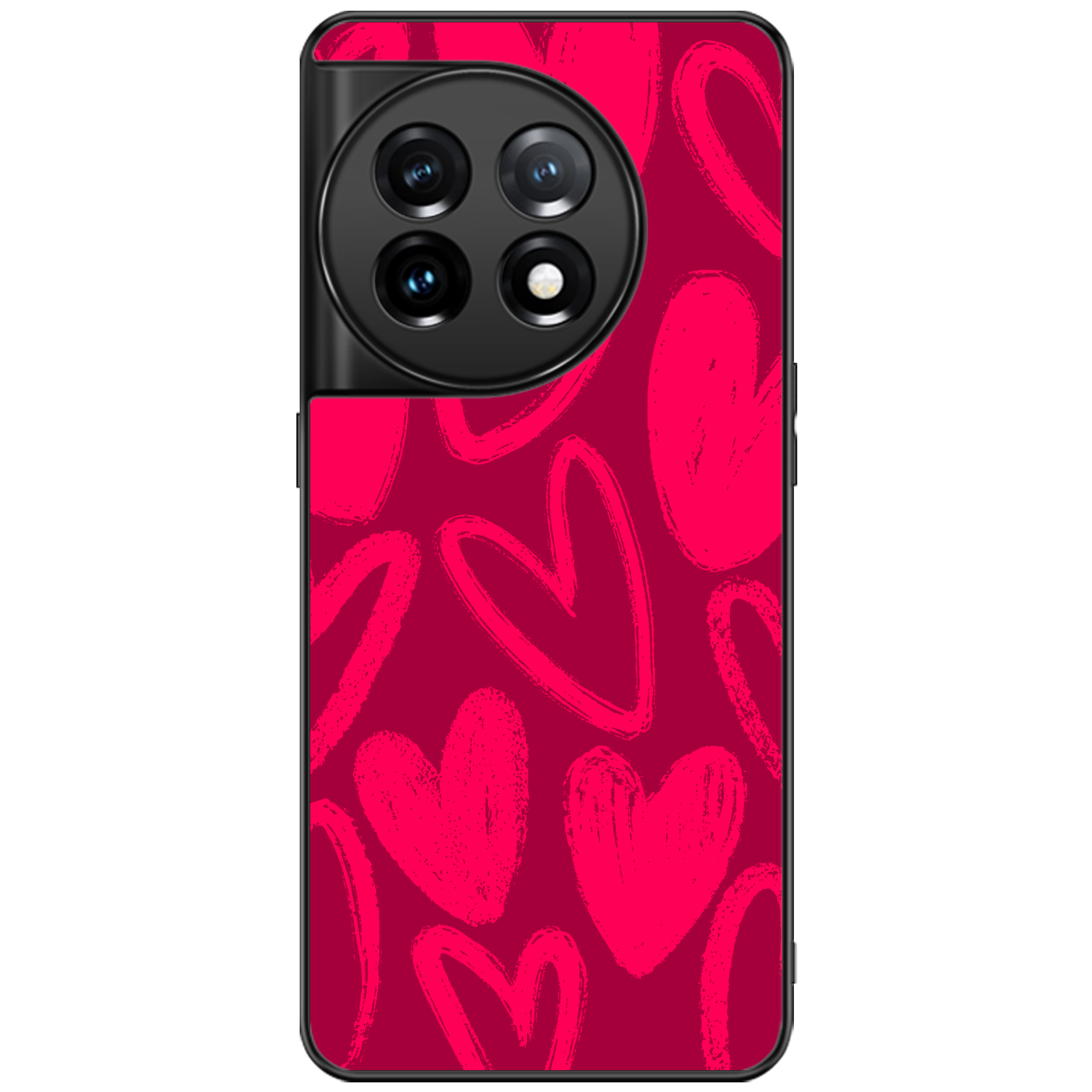 Berry Painted Hearts Glossy Phone Case | Winky Cats