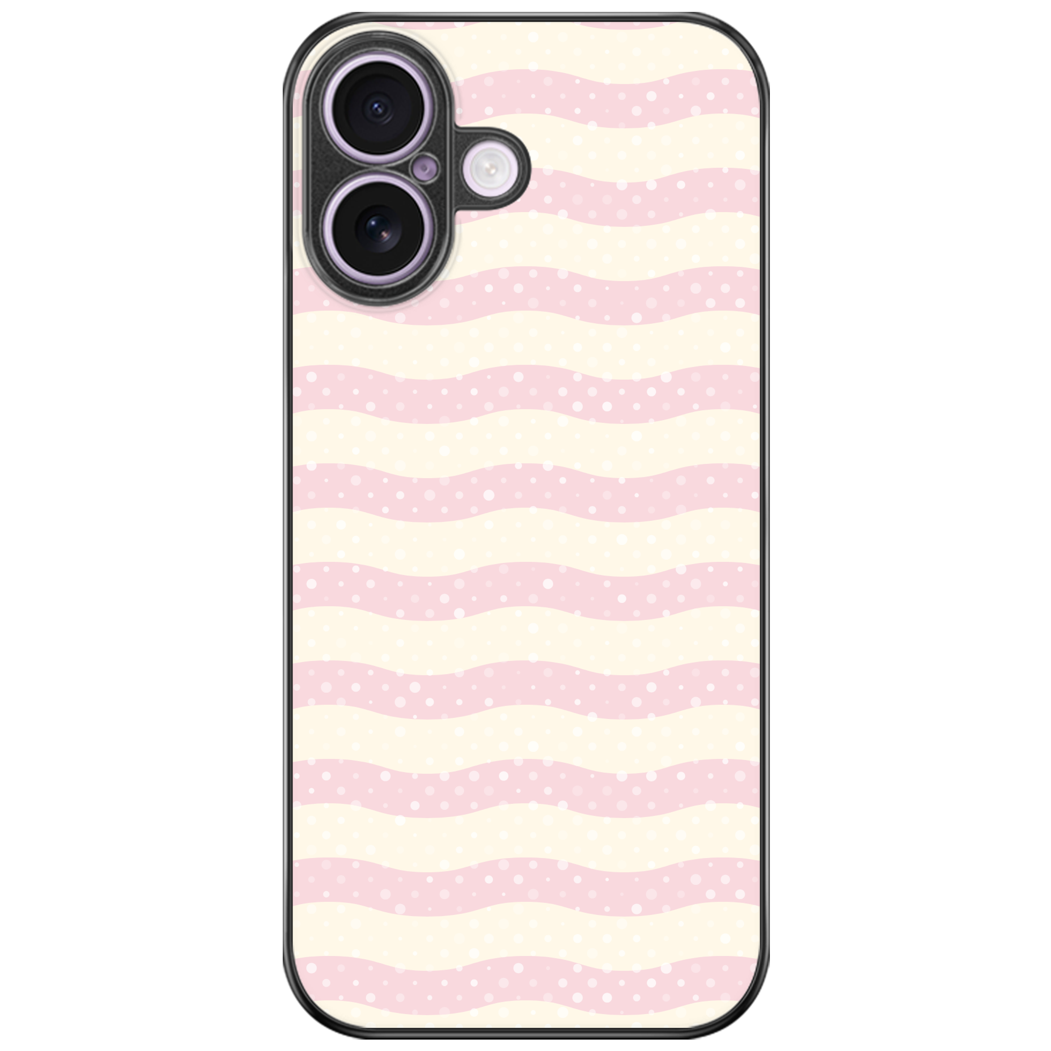 Soft Pink Wavy Lines Glossy Phone Case | Winky Cats