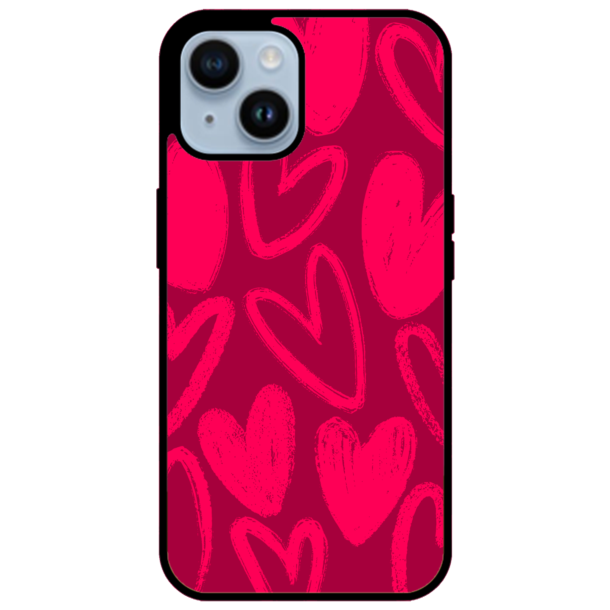 Berry Painted Hearts Glossy Phone Case | Winky Cats