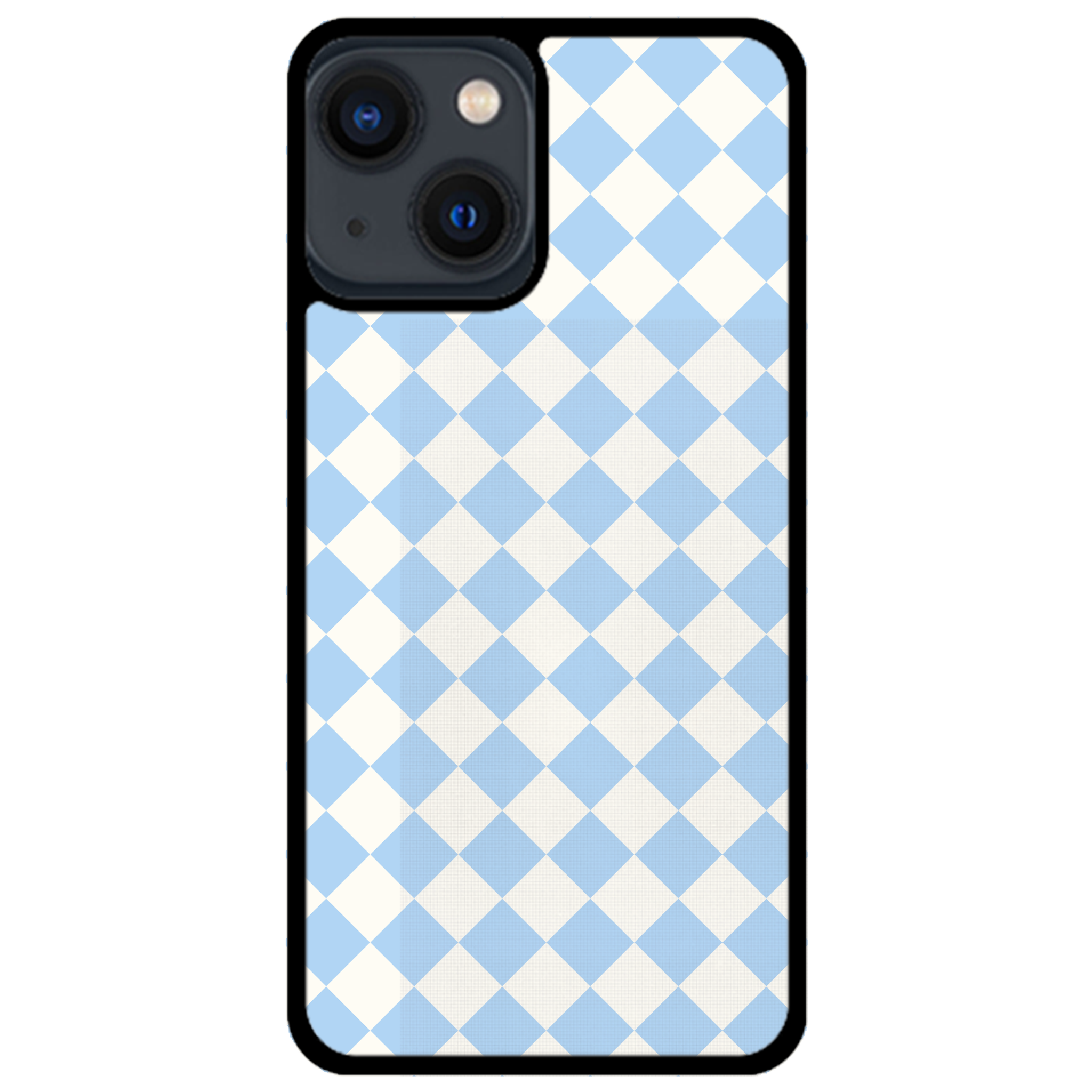 Blue and White Checkers Glossy Phone Case | Winky Cats