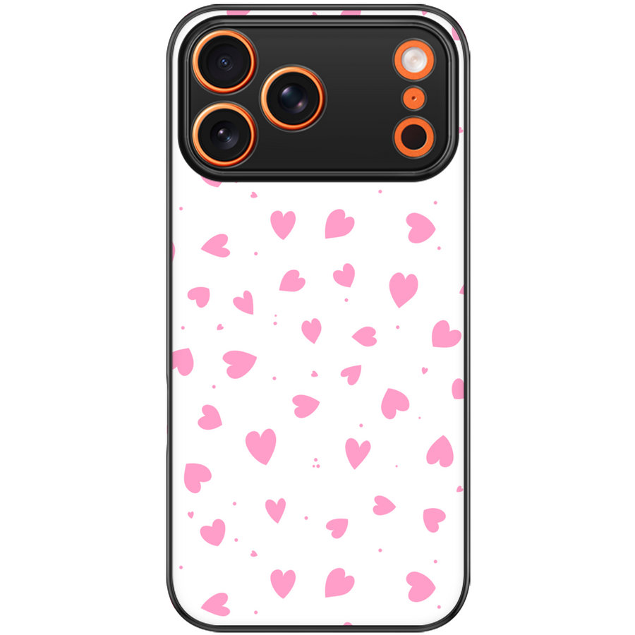 Pink Confetti Hearts Aesthetic Phone Case