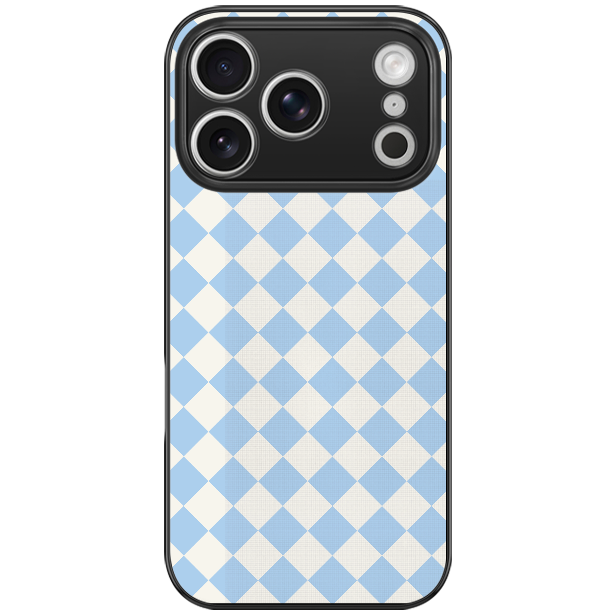 Blue and White Checkers Glossy Phone Case | Winky Cats