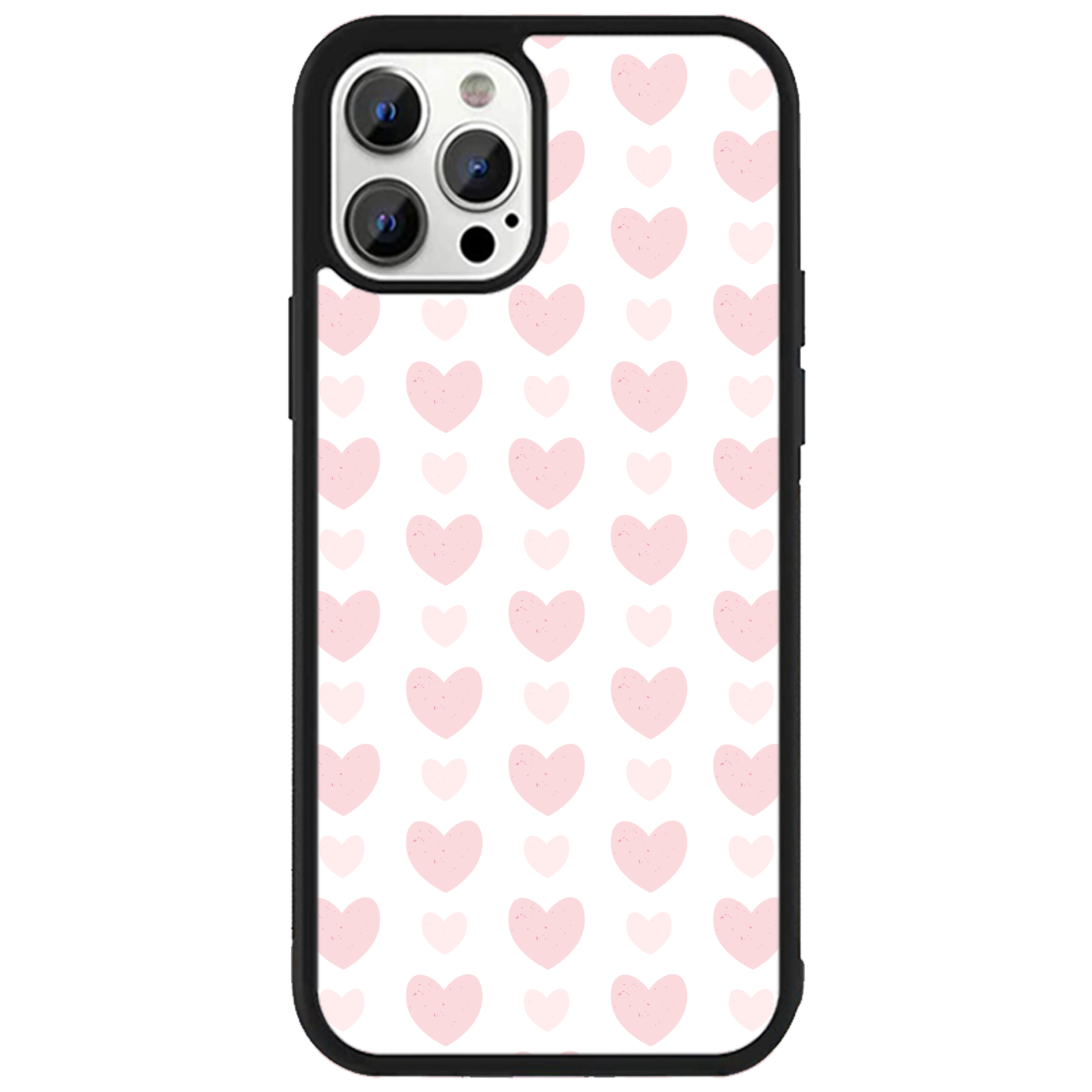 Blush Heart Grid Glossy Phone Case | Winky Cats