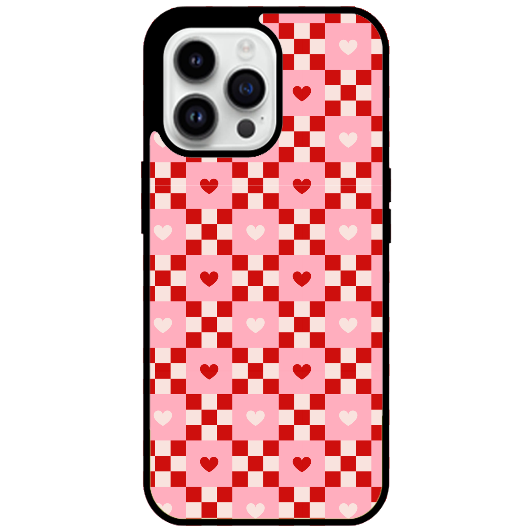 Cherry Hearts Gingham Phone Case | Winky Cats