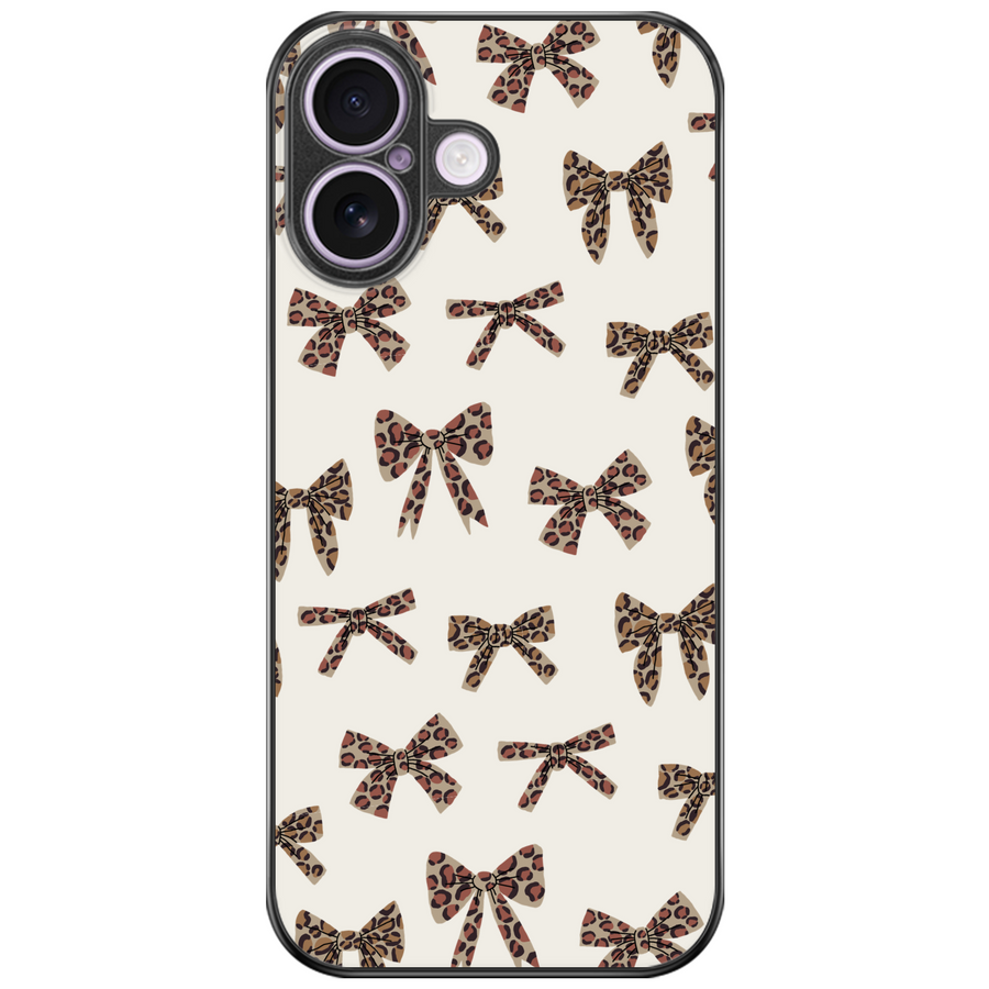 Leopard Print Bow Phone Case