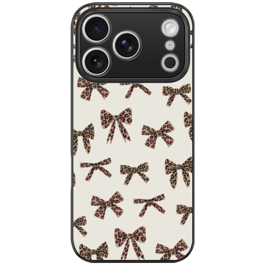 Leopard Print Bow Phone Case