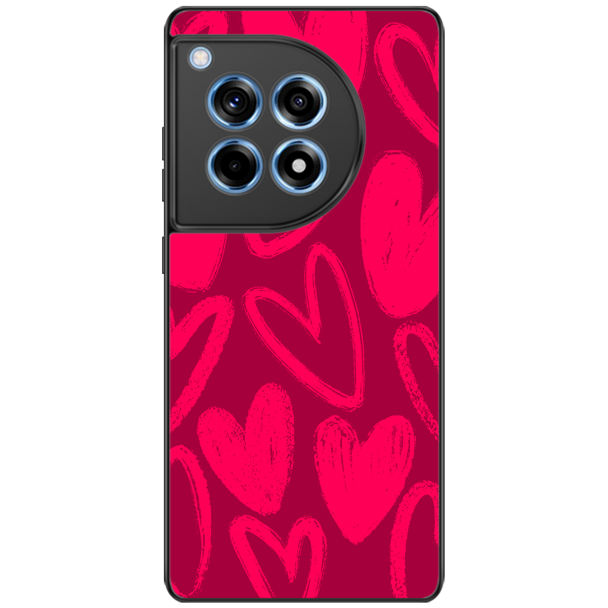 Berry Painted Hearts Glossy Phone Case | Winky Cats