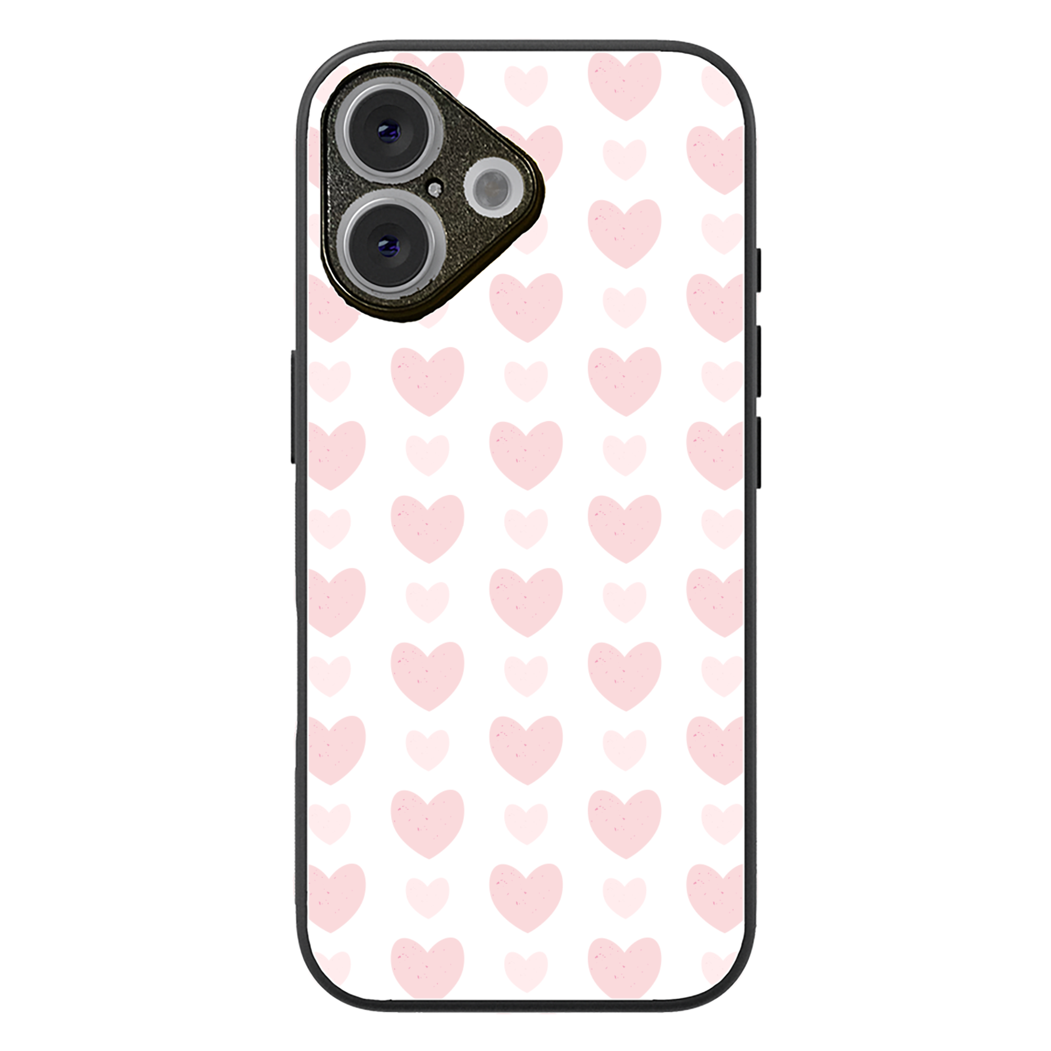 Blush Heart Grid Glossy Phone Case | Winky Cats