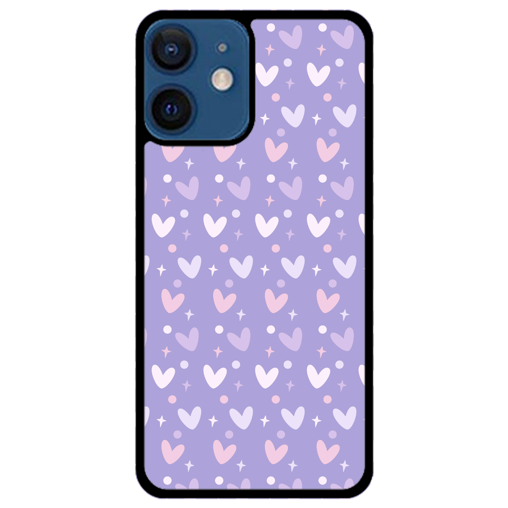 Lilac Heart Confetti Glossy Phone Case | Winky Cats