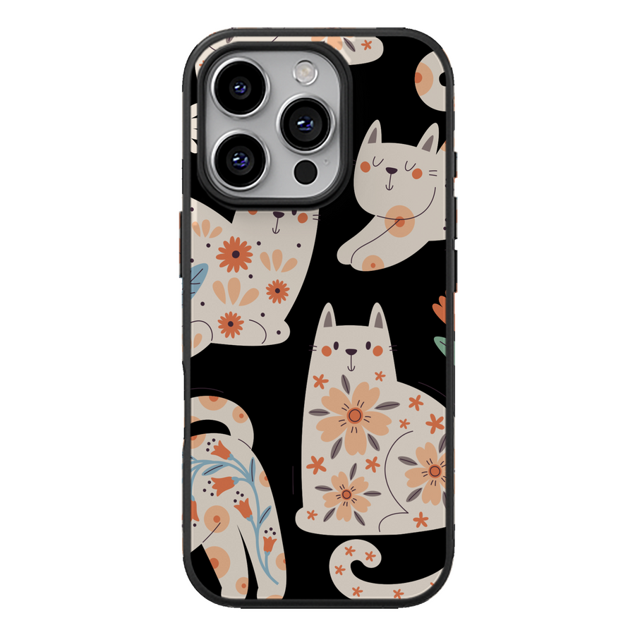 Folk Floral Cat Aesthetic Phone Case