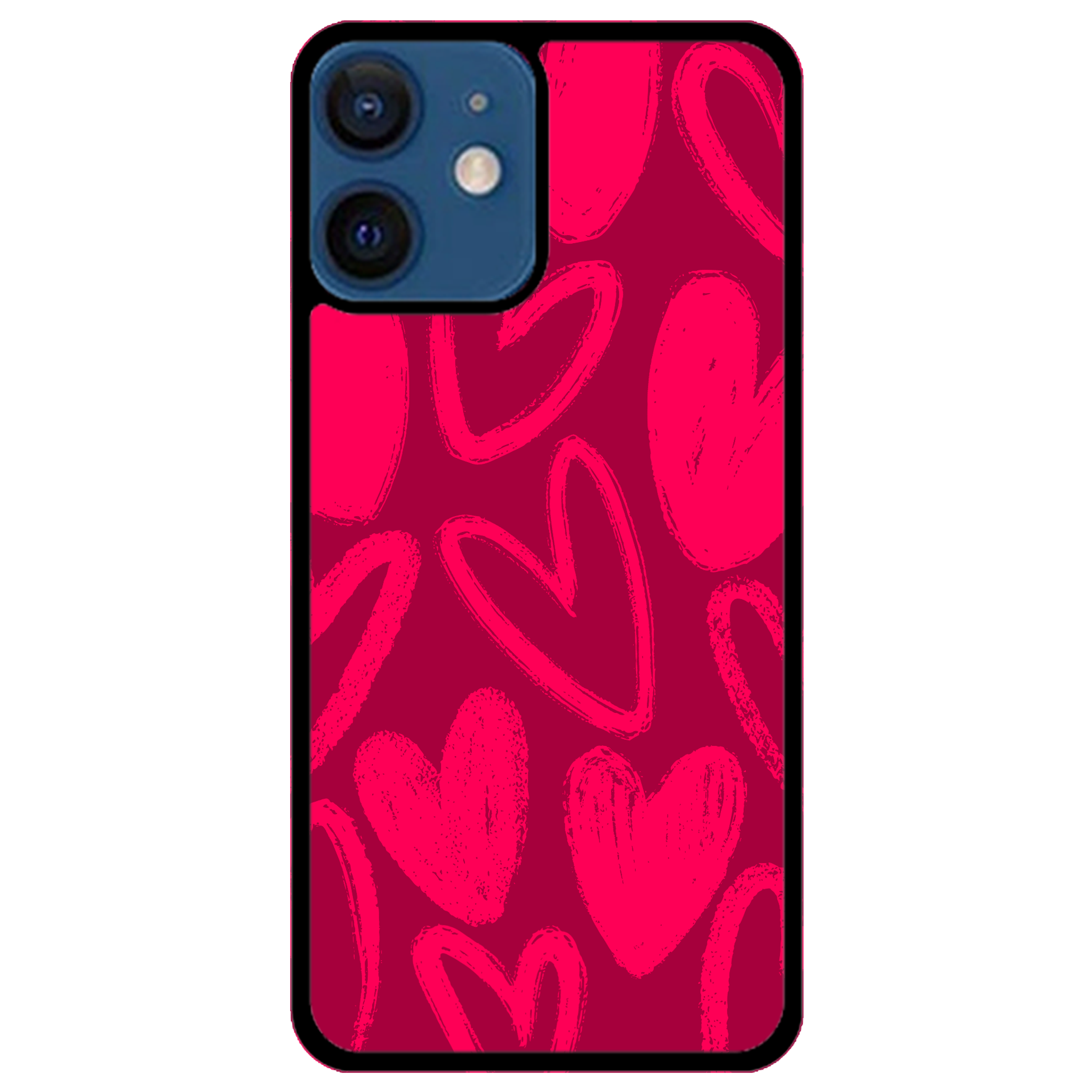 Berry Painted Hearts Glossy Phone Case | Winky Cats