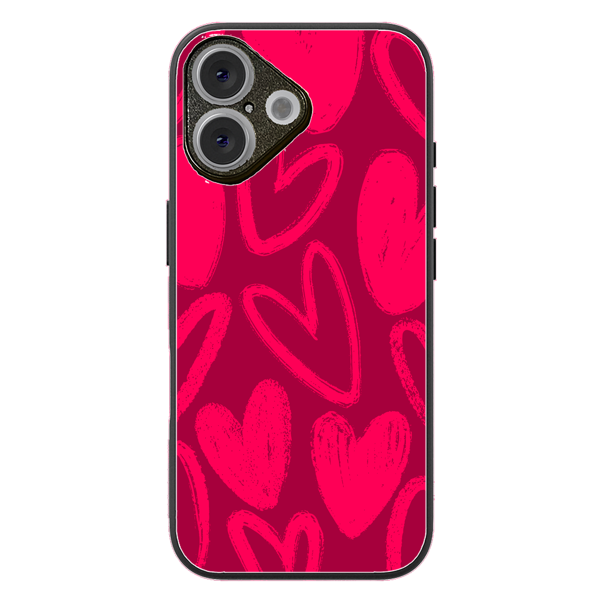 Berry Painted Hearts Glossy Phone Case | Winky Cats