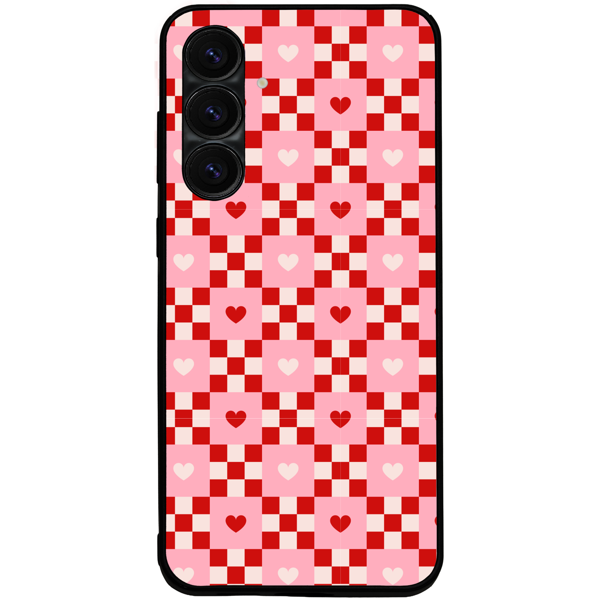 Cherry Hearts Gingham Phone Case | Winky Cats