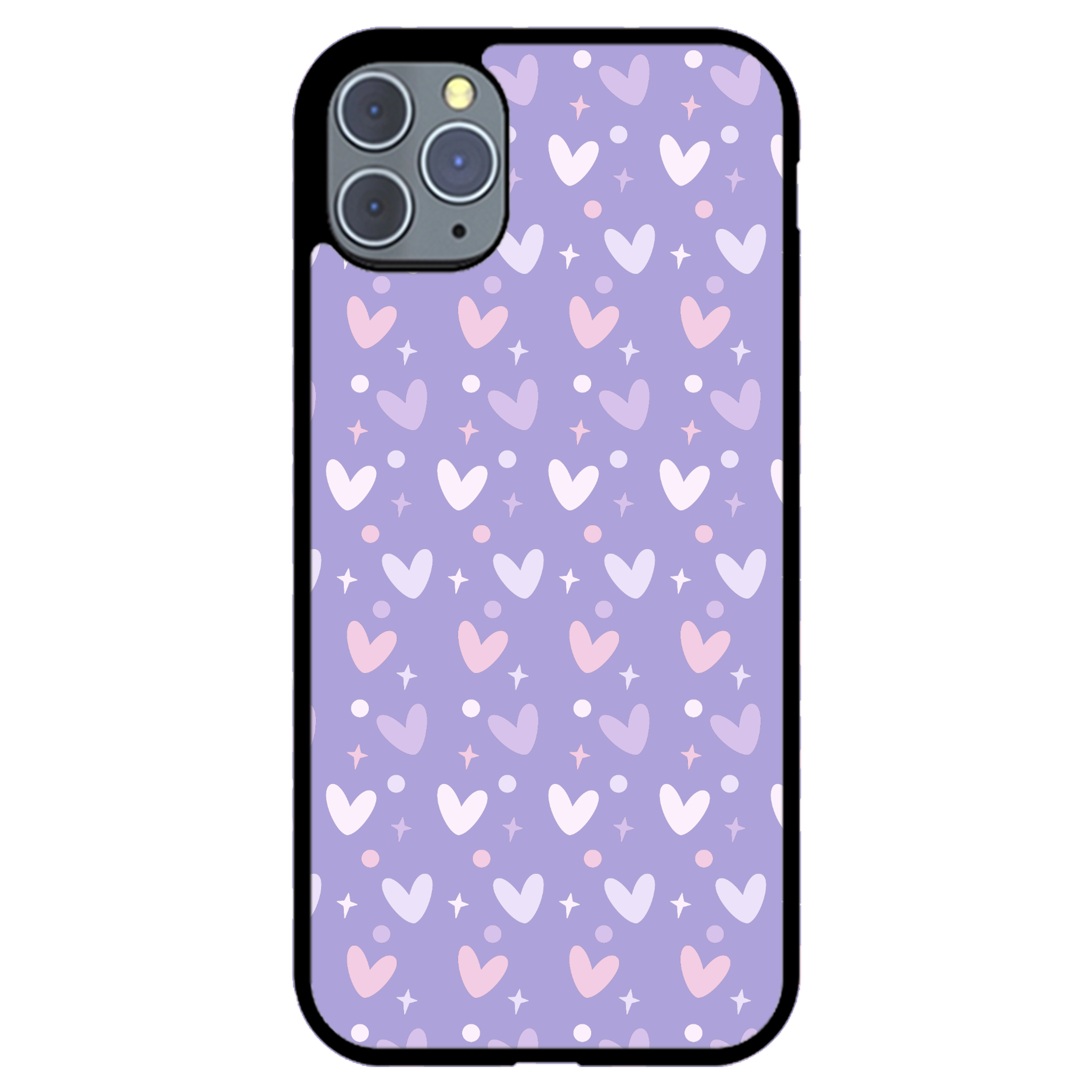 Lilac Heart Confetti Glossy Phone Case | Winky Cats