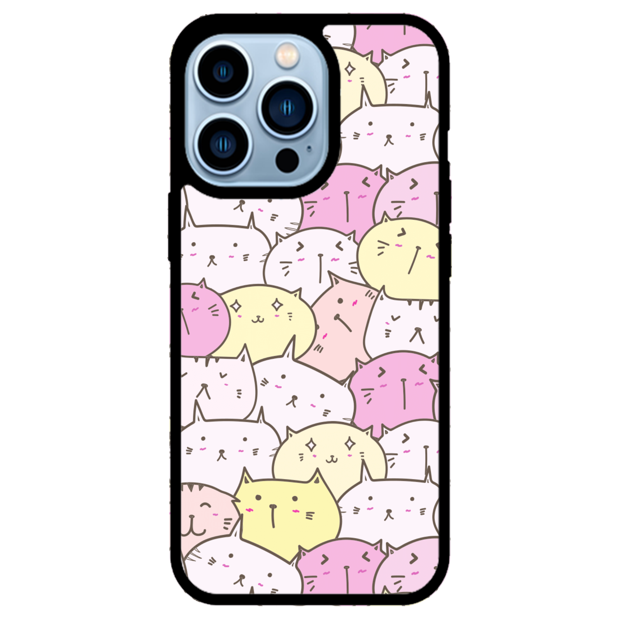 Pastel Cat Pile Glossy Phone Case | Winky Cats