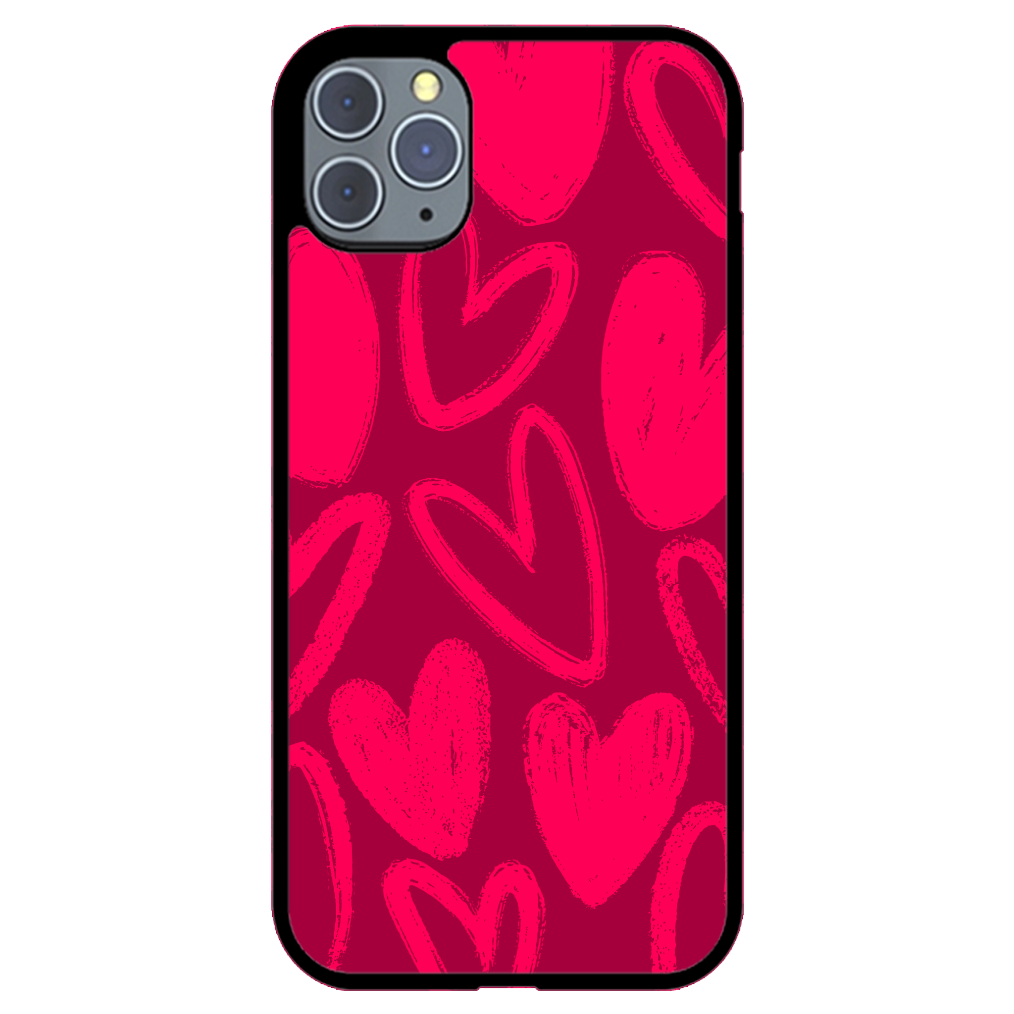 Berry Painted Hearts Glossy Phone Case | Winky Cats