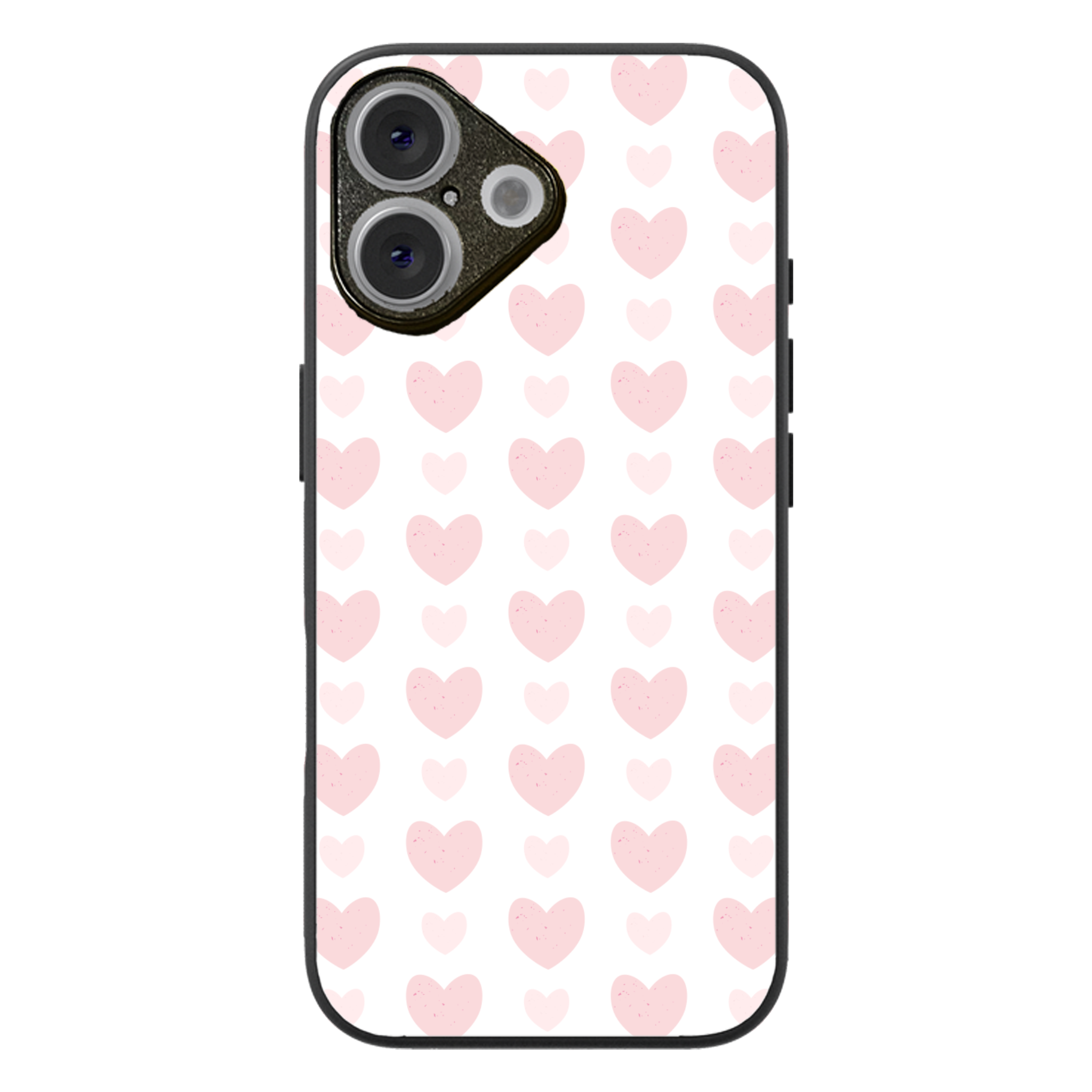 Blush Heart Grid Glossy Phone Case | Winky Cats